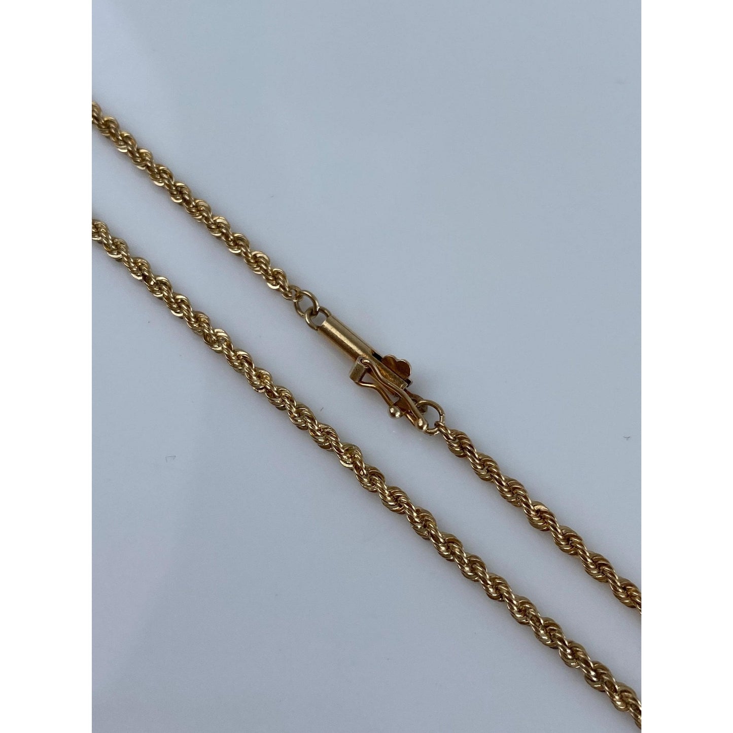 Vintage Solid 14k Yellow Gold Rope Chain Necklace - 24.25 inches