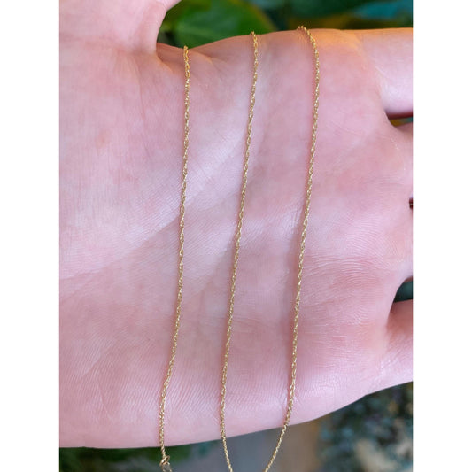 Vintage Solid 14k Yellow Gold Dainty Chain Necklace - 18.25 inches