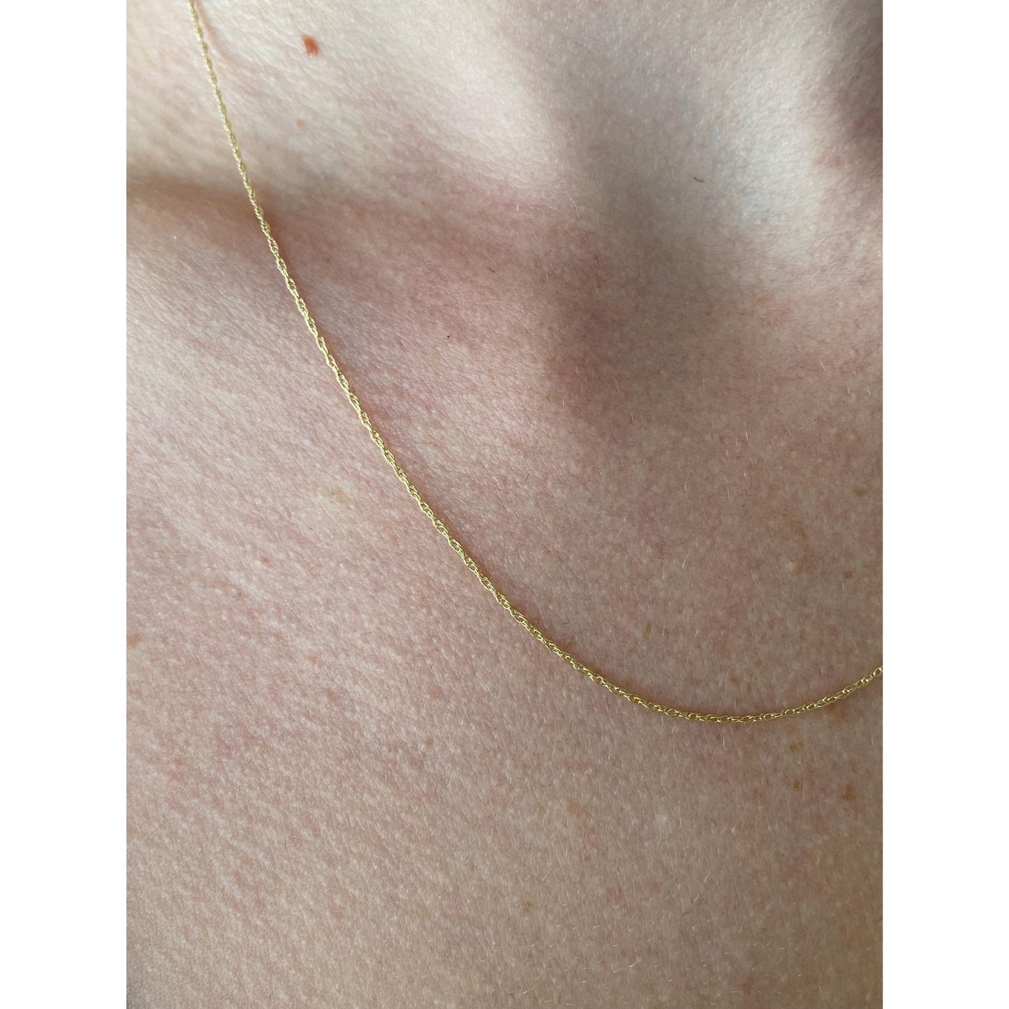 Vintage Solid 14k Yellow Gold Dainty Chain Necklace - 18.25 inches