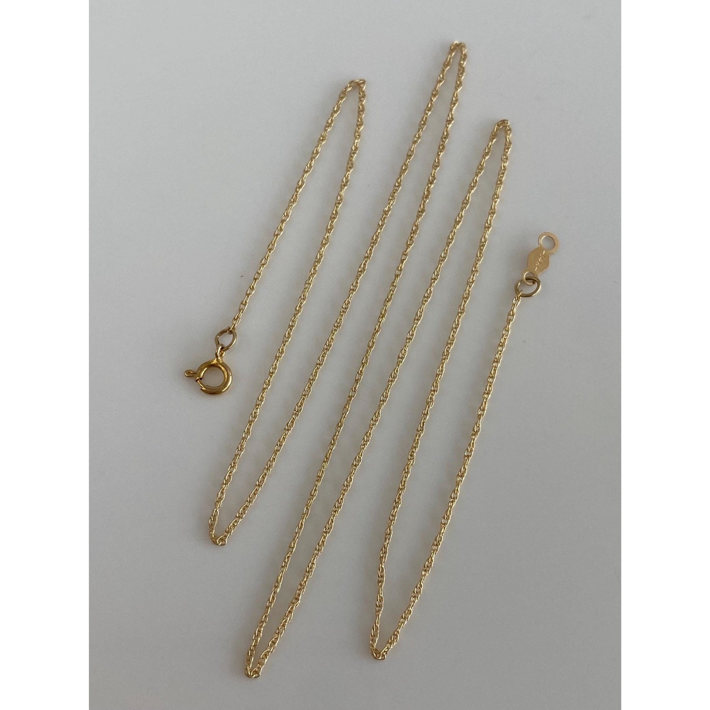 Vintage Solid 14k Yellow Gold Dainty Chain Necklace - 18.25 inches