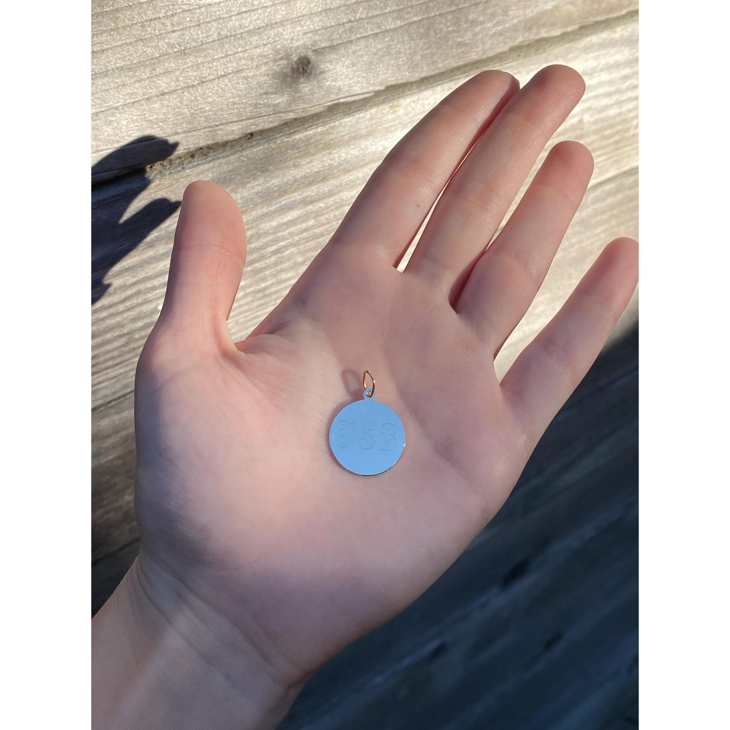 Solid 14k Yellow Gold Engraved 'FSB' Monogram Charm