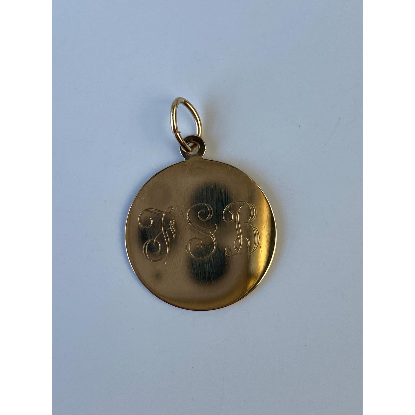 Solid 14k Yellow Gold Engraved 'FSB' Monogram Charm