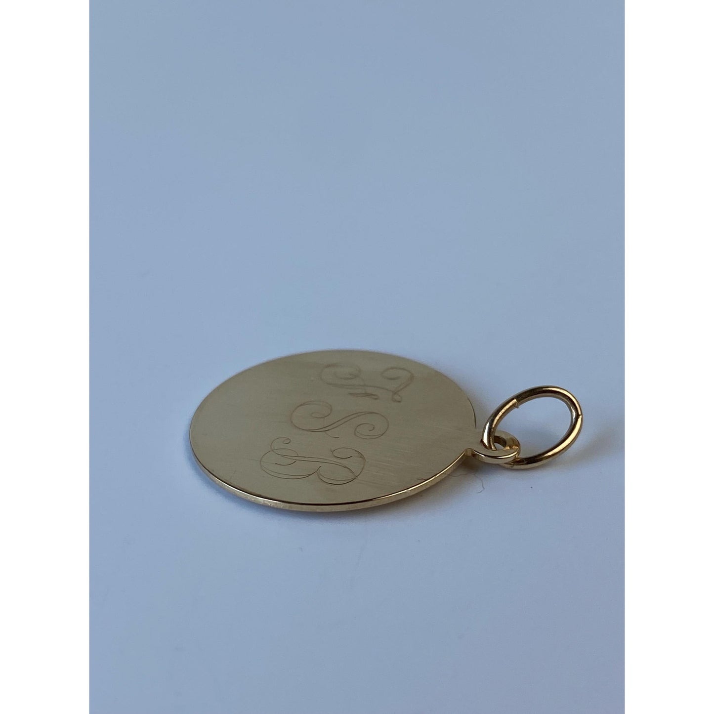 Solid 14k Yellow Gold Engraved 'FSB' Monogram Charm