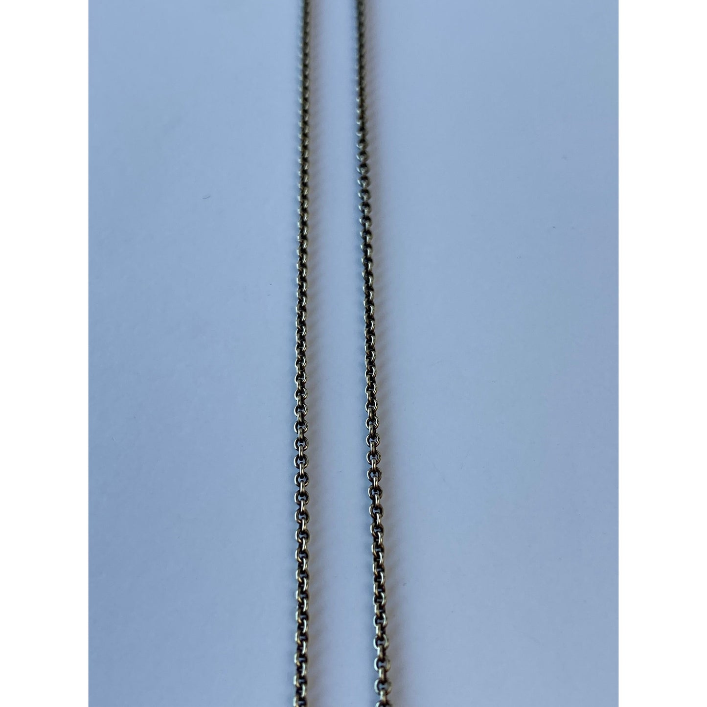 Vintage Solid 14k Yellow Gold Filigree Charm Holder Cable Chain Necklace - 15.25 inches