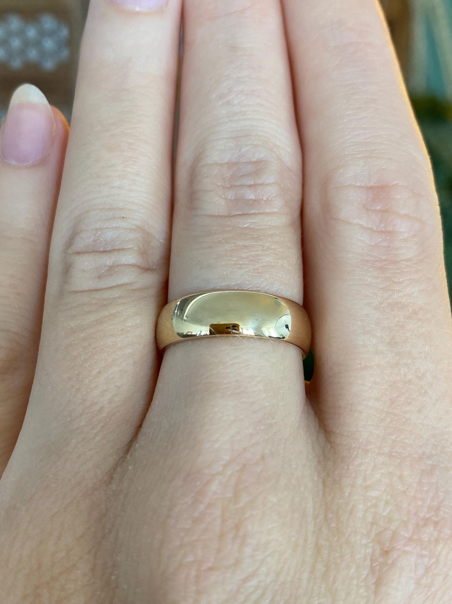 Vintage Solid 14k Yellow Gold Ring Band - Size 6.75