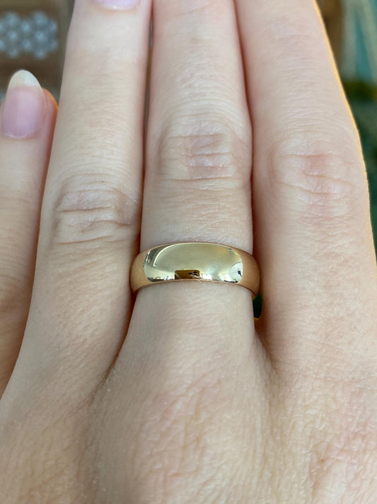 Vintage Solid 14k Yellow Gold Ring Band - Size 6.75