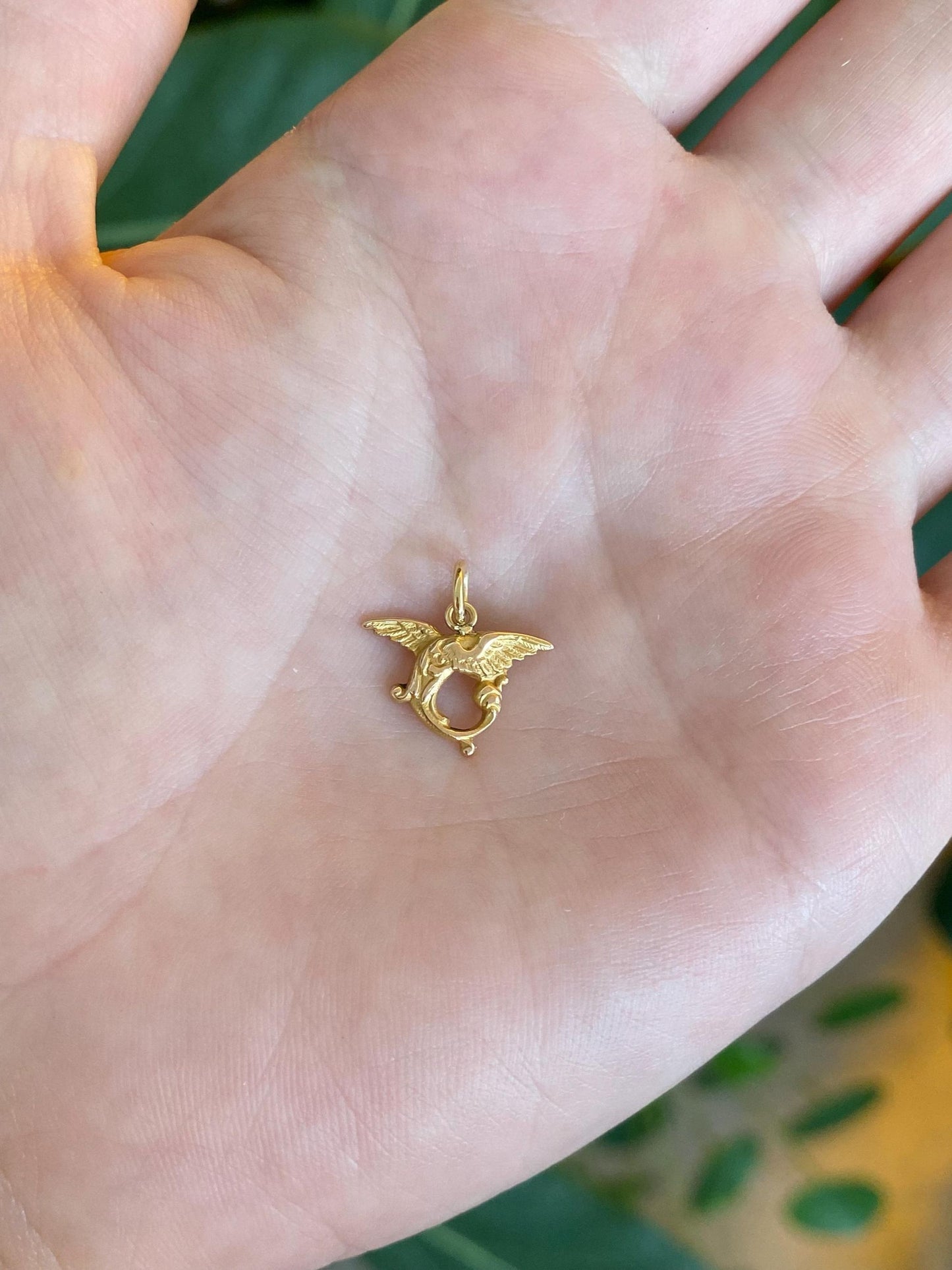 Vintage 14k Yellow Gold Wings Charm