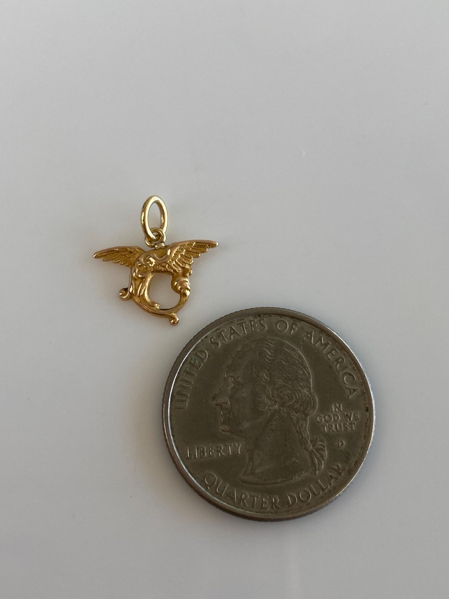 Vintage 14k Yellow Gold Wings Charm