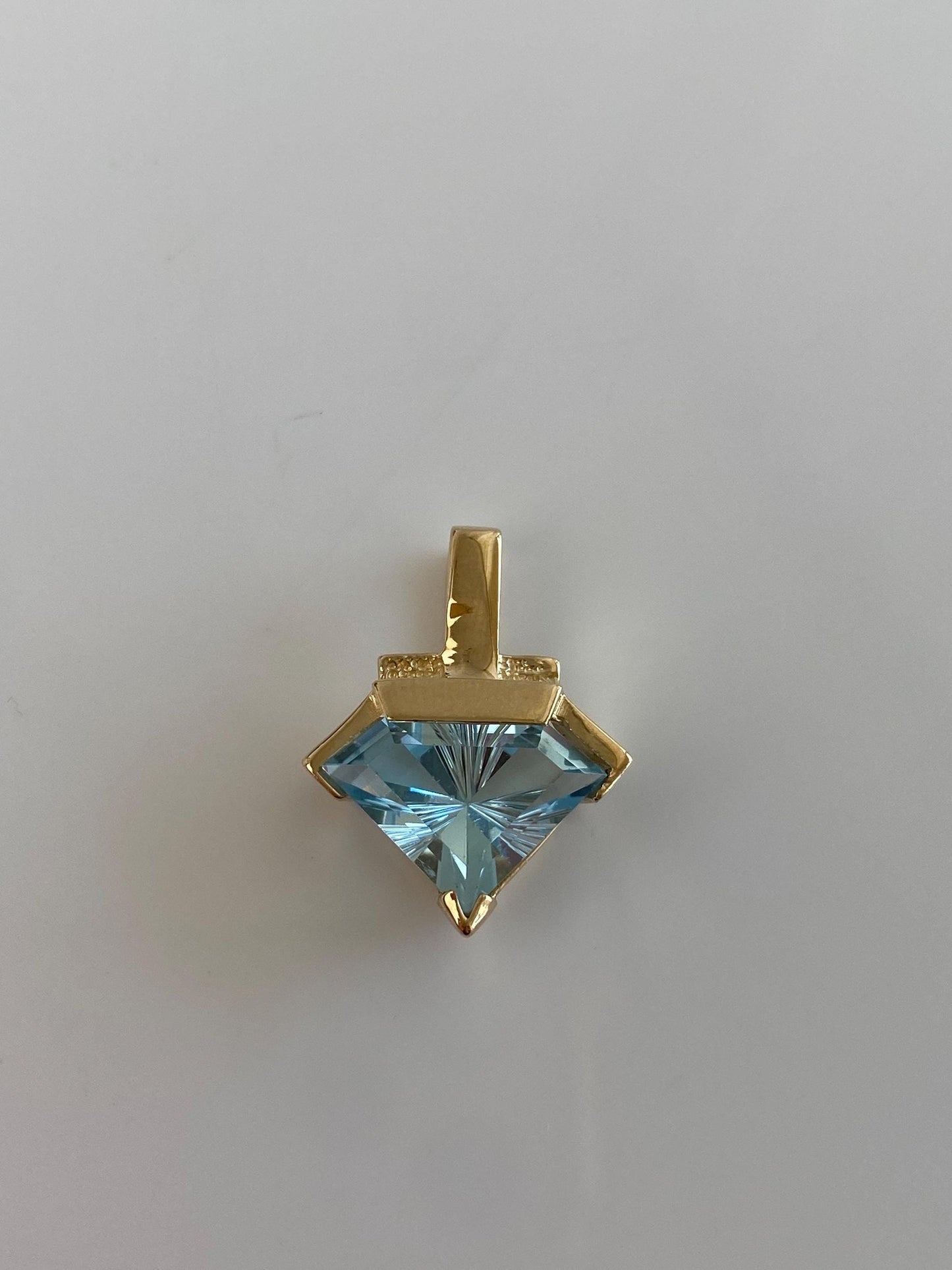 Solid 14k Yellow Gold Topaz Charm