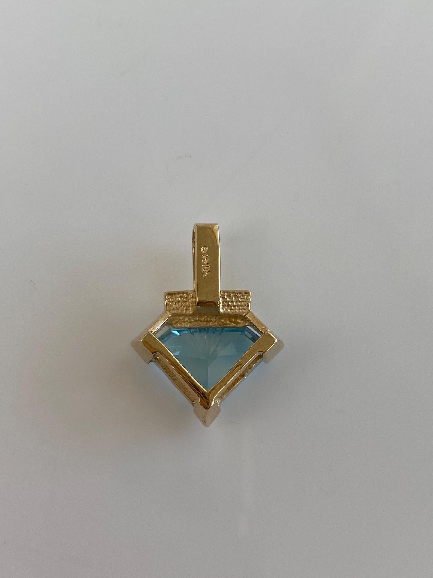 Solid 14k Yellow Gold Topaz Charm