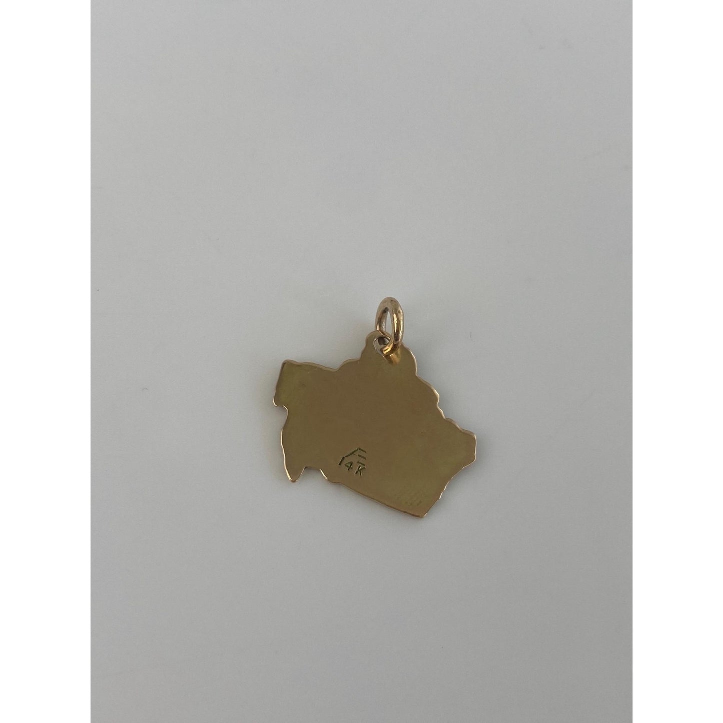 Vintage Solid 14k Yellow Gold Enamel Canada Charm