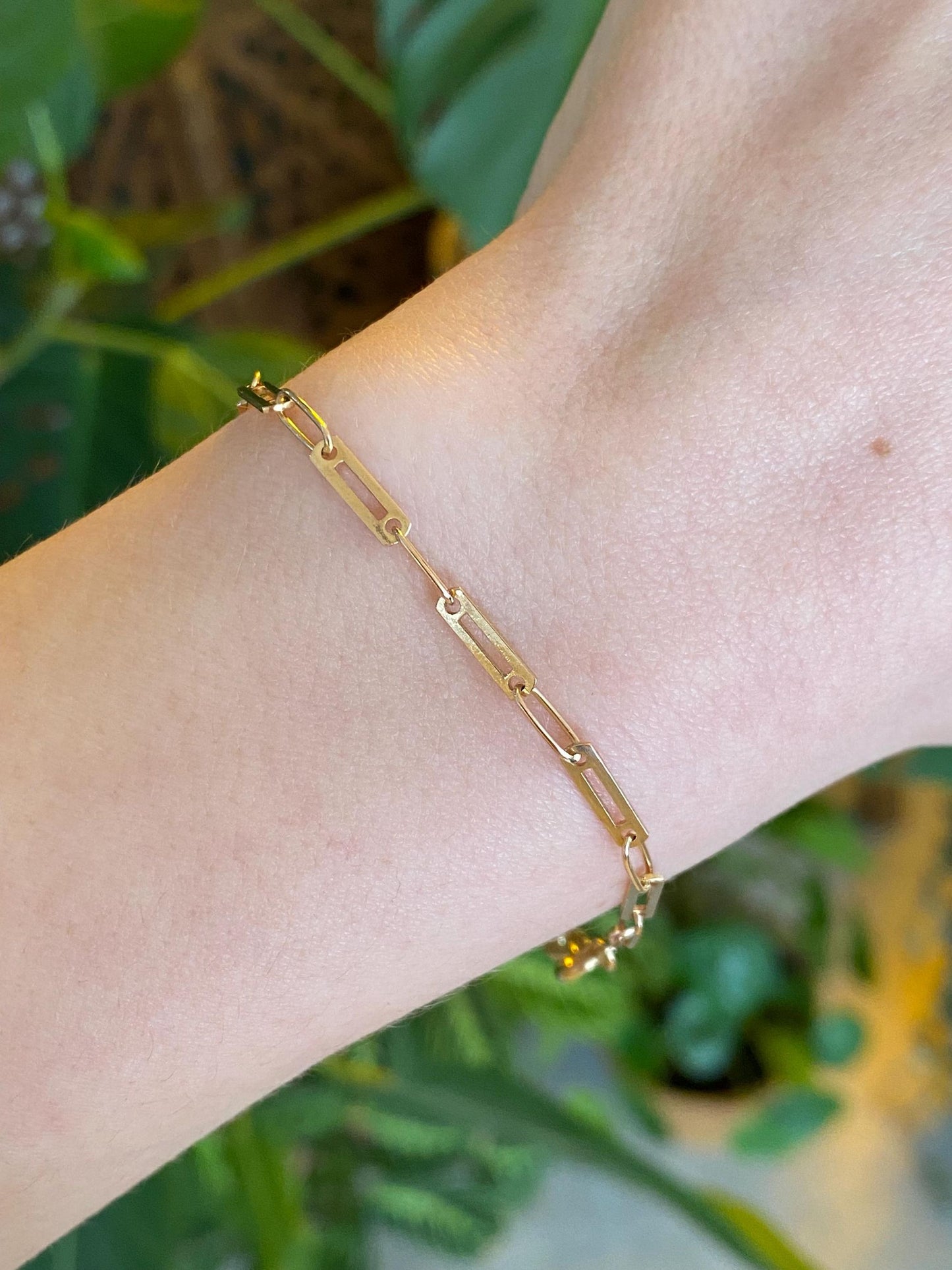Vintage Solid 14k Yellow Gold Fancy Link Chain Bracelet - 7 inches