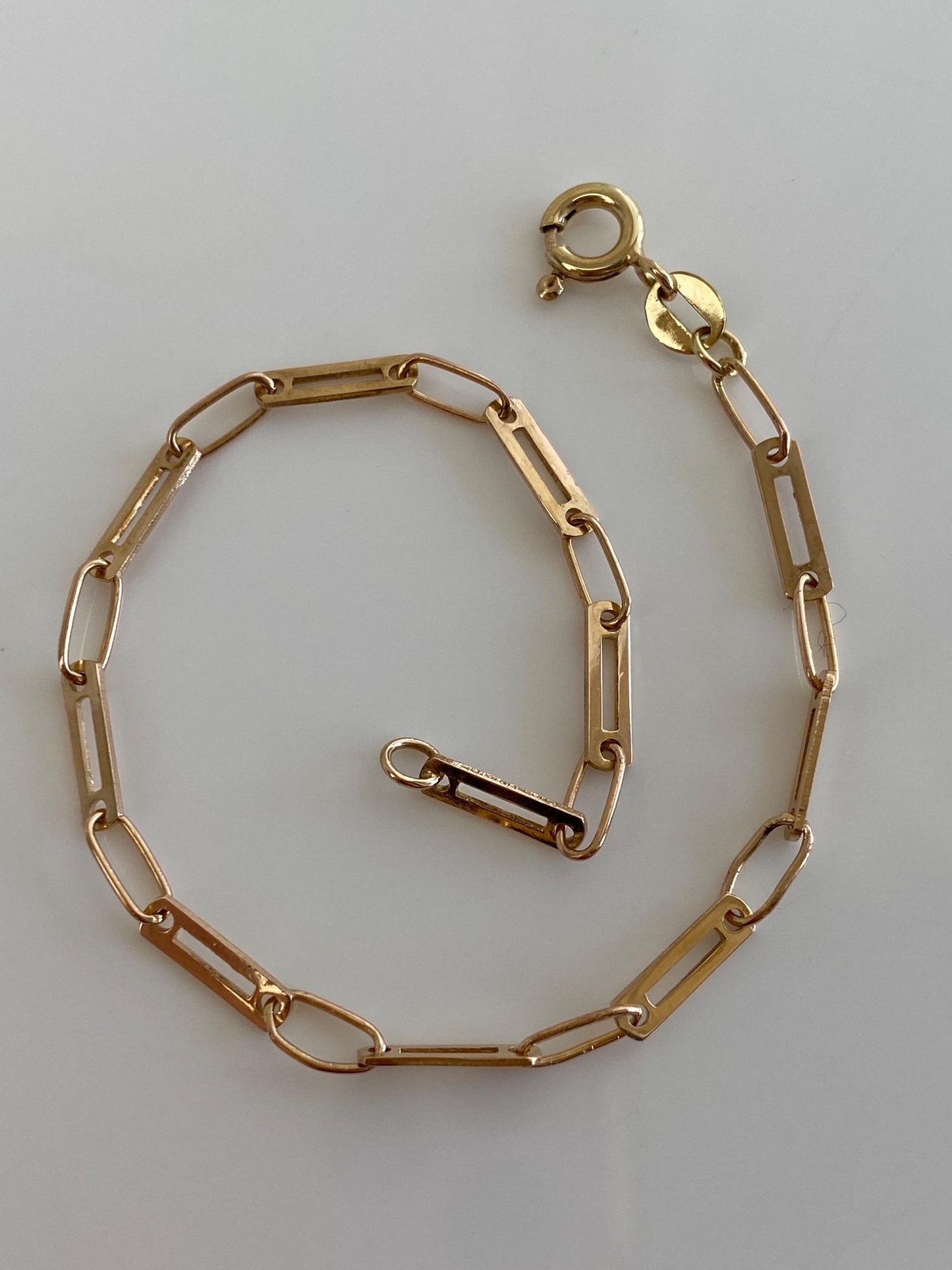 Vintage Solid 14k Yellow Gold Fancy Link Chain Bracelet - 7 inches