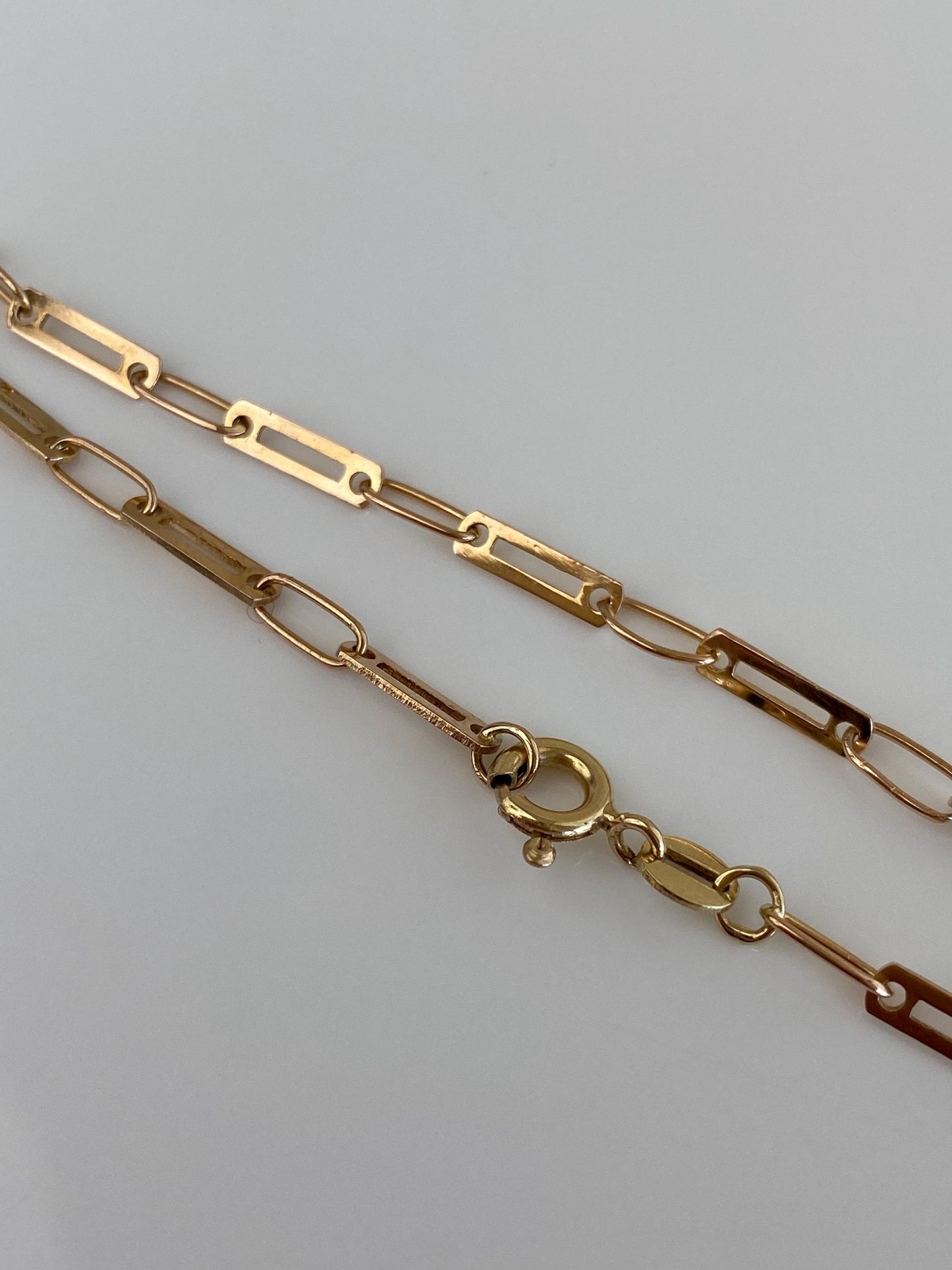 Vintage Solid 14k Yellow Gold Fancy Link Chain Bracelet - 7 inches