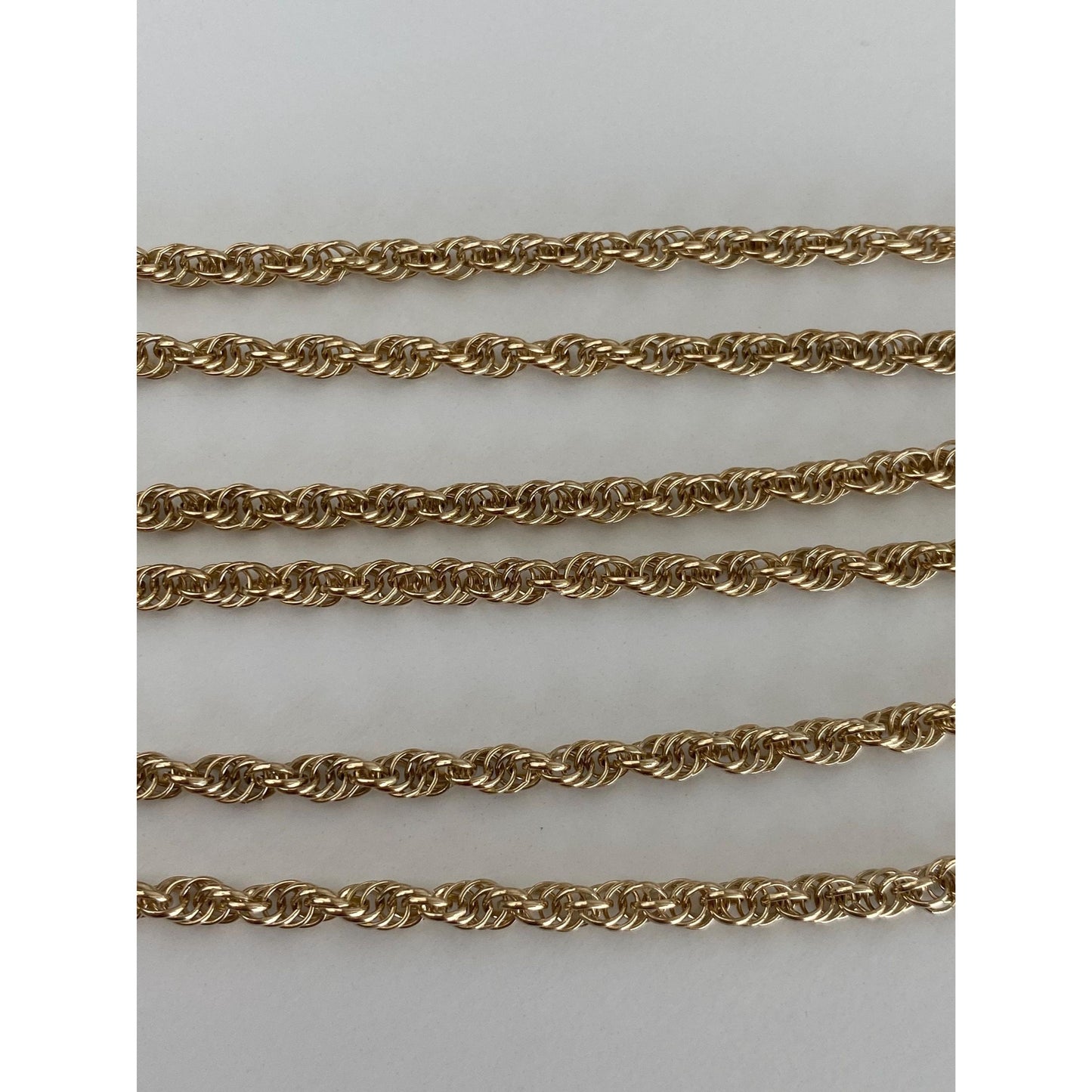 Vintage Solid 14k Yellow Gold Rope Chain Necklace - 26 inches