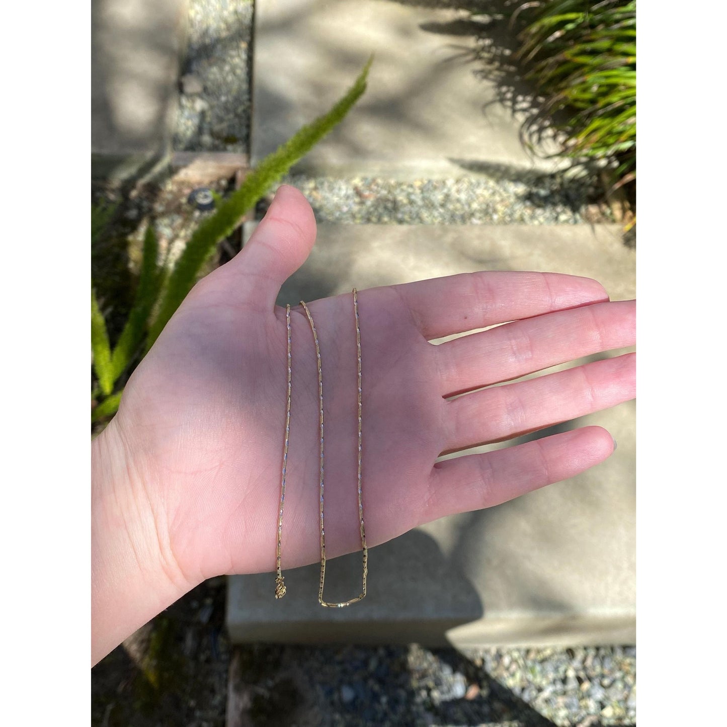 Vintage Solid 14k White & Yellow Gold Twist Snake Chain Necklace - 20.25 inches