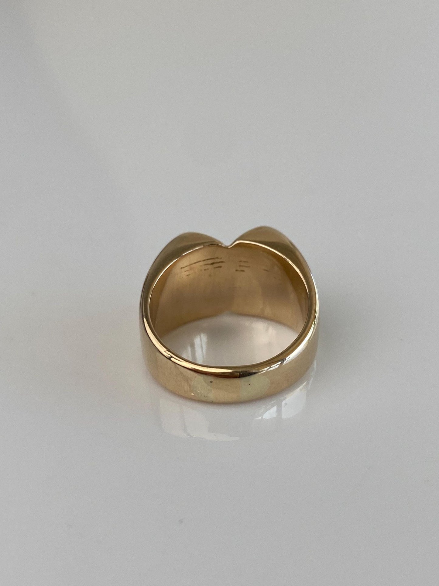 Vintage Solid 14k Yellow Gold Chunky Pyramid Style Ring - Size 5.75