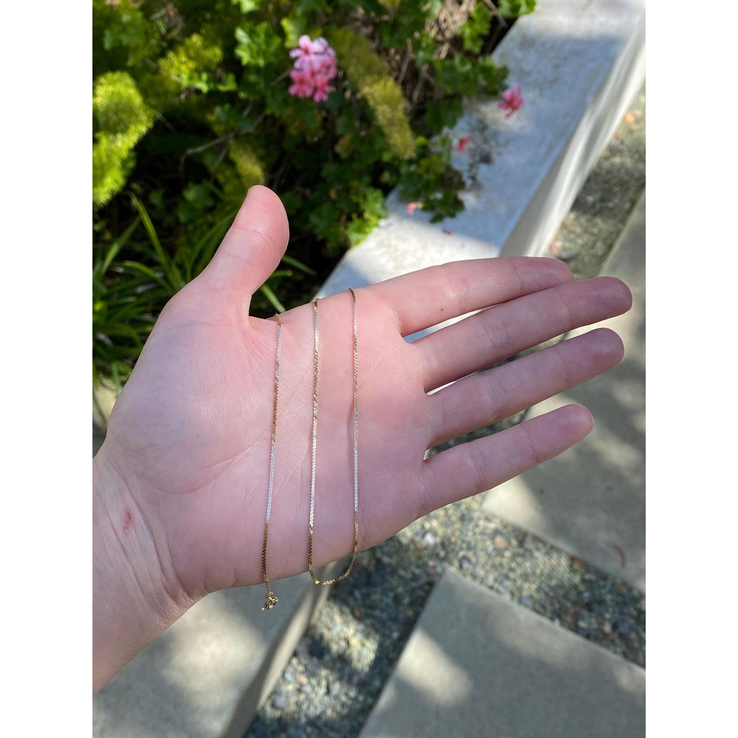 Vintage Solid 14k Yellow Gold Serpentine Chain Necklace - 16.25 inches