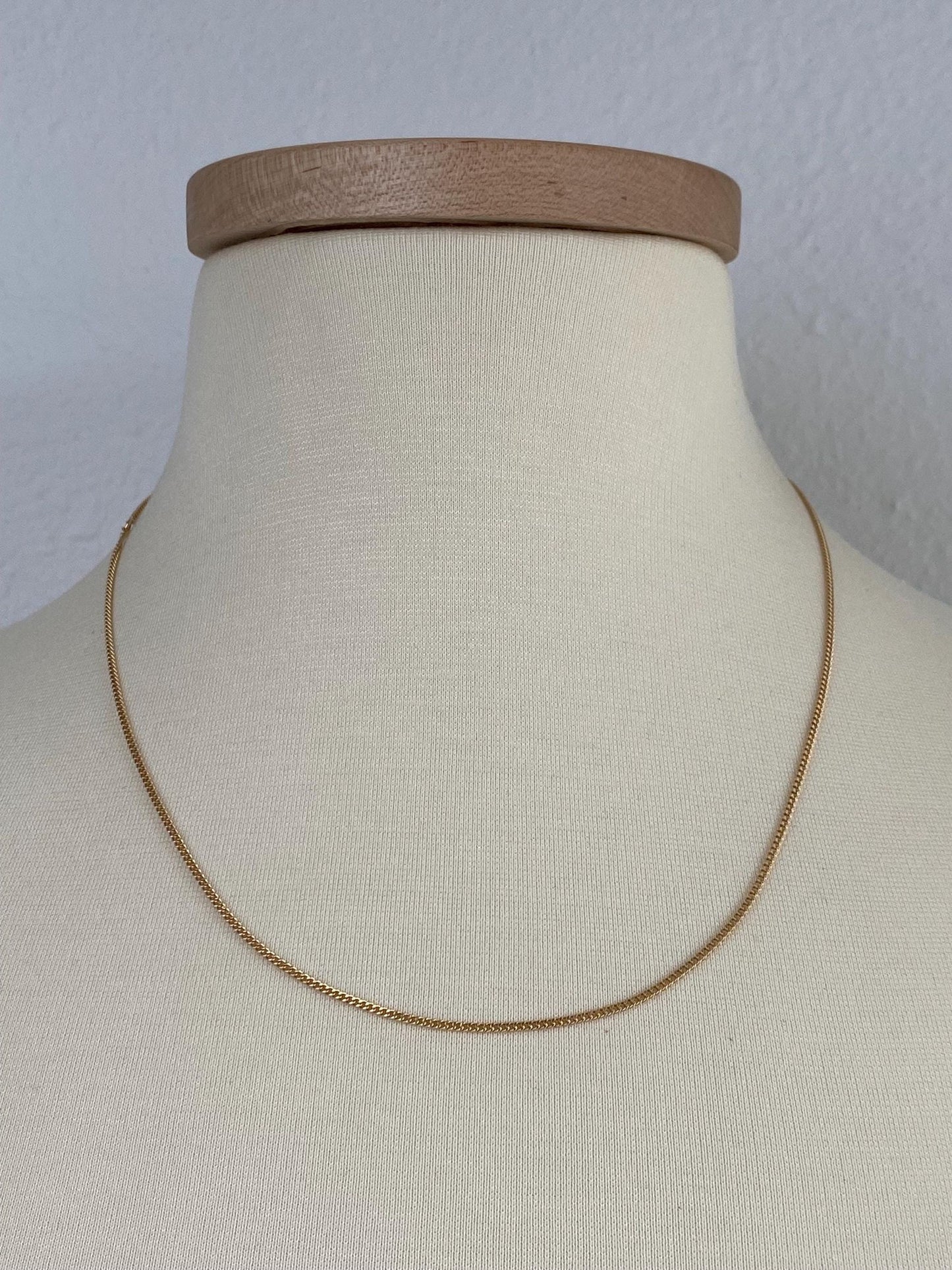 Vintage Solid 14k Yellow Gold Tight Curb Chain Necklace - 20.25 inches