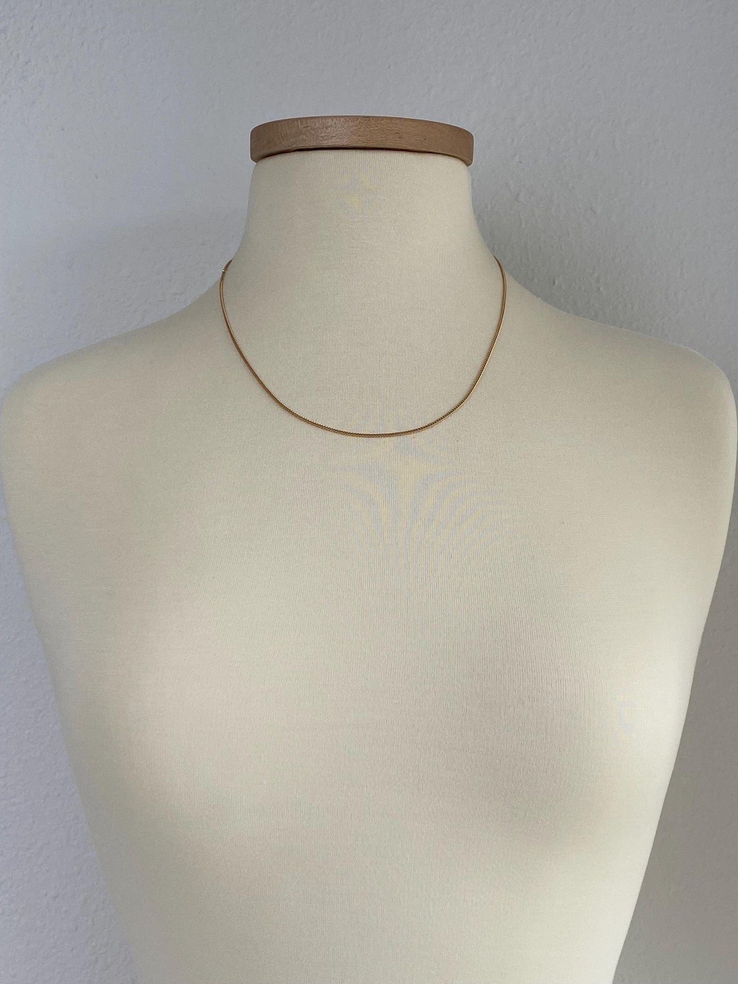 Vintage Solid 14k Yellow Gold Tight Curb Chain Necklace - 20.25 inches