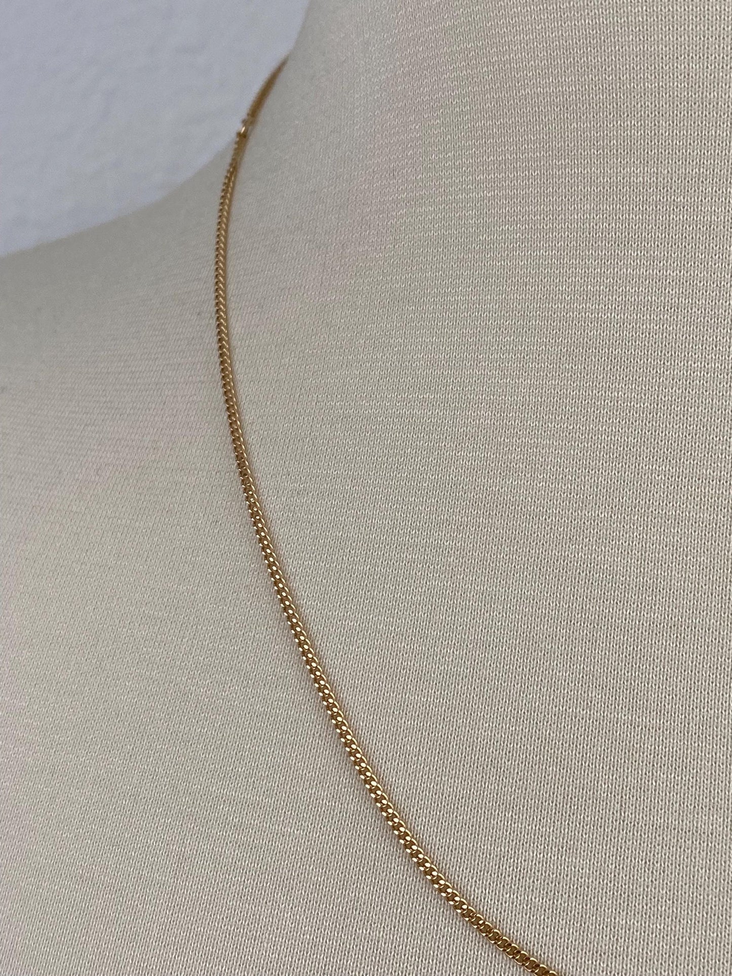Vintage Solid 14k Yellow Gold Tight Curb Chain Necklace - 20.25 inches