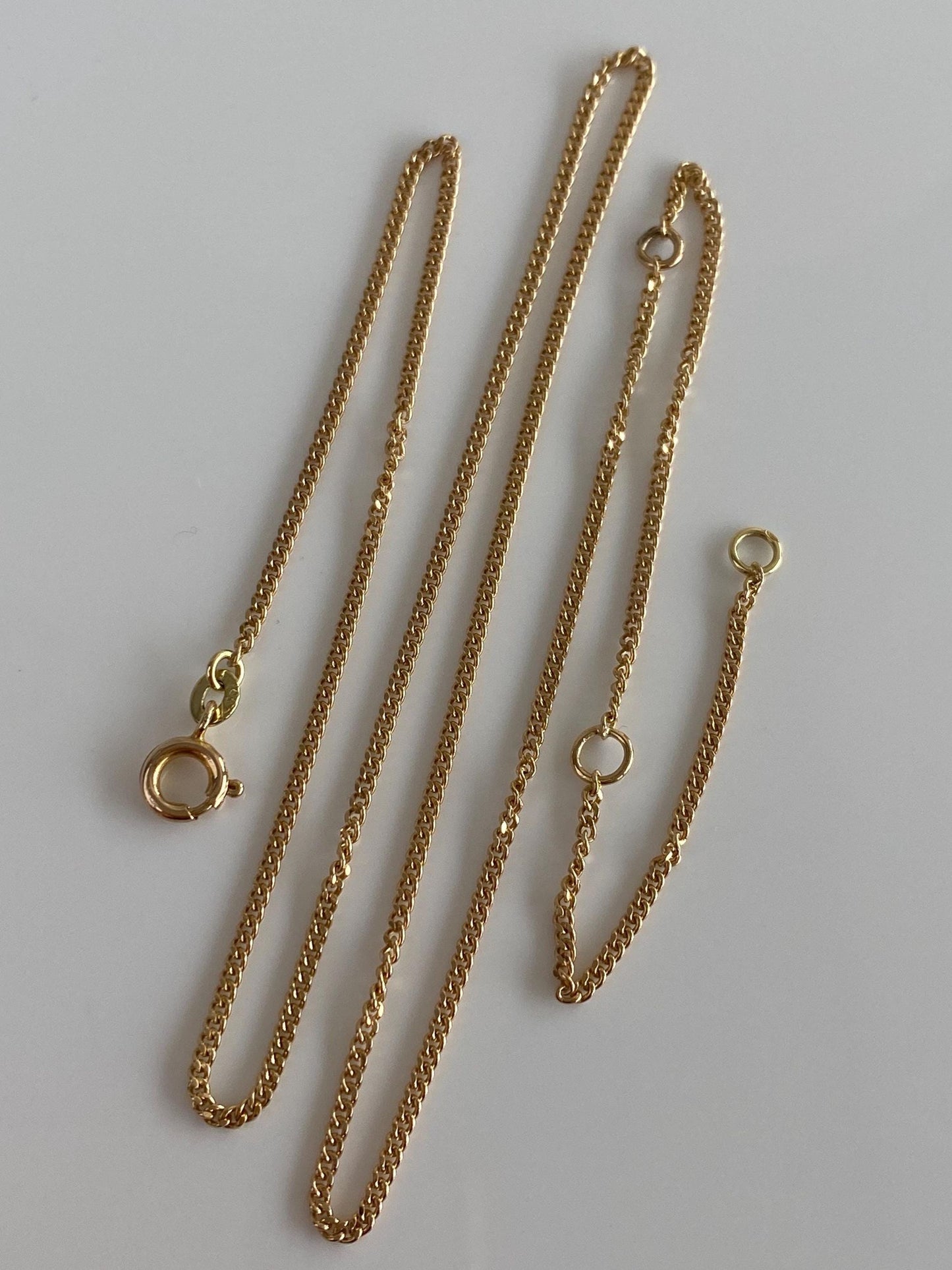 Vintage Solid 14k Yellow Gold Tight Curb Chain Necklace - 20.25 inches