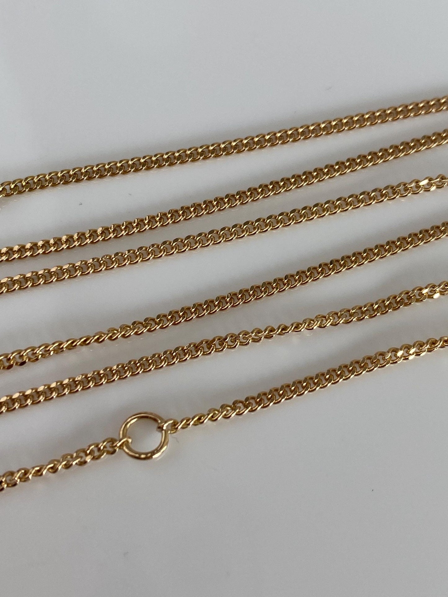 Vintage Solid 14k Yellow Gold Tight Curb Chain Necklace - 20.25 inches
