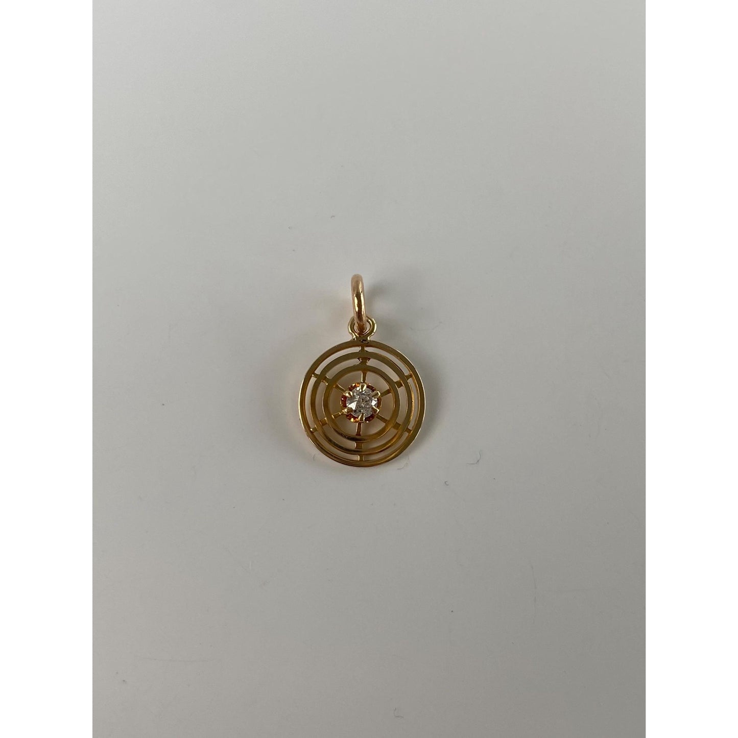 Vintage Solid 14k Yellow Gold Diamond Stick Pin Conversion Charm