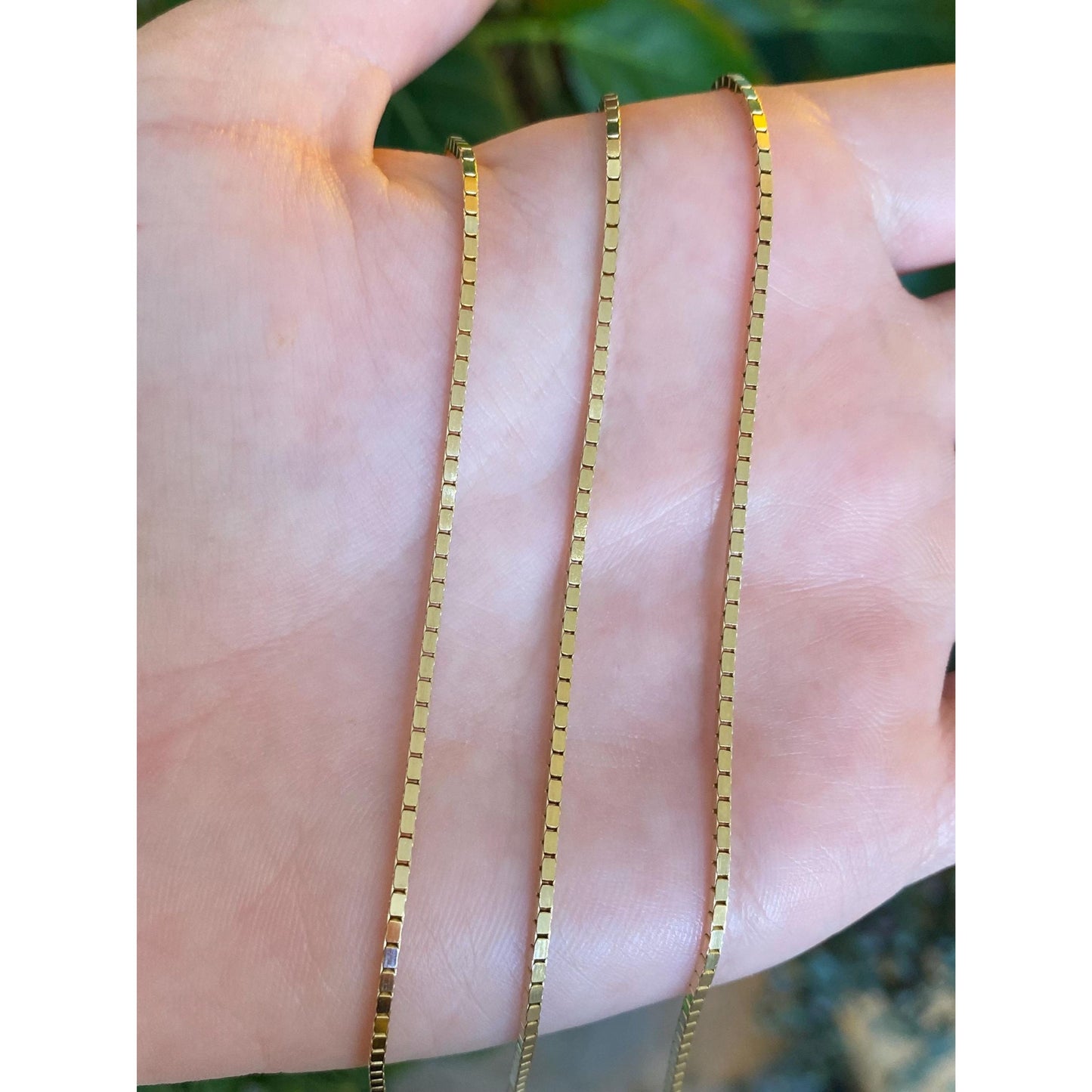 Vintage Solid 14k Yellow Gold Chunky Box Chain Necklace - 23.75 inches