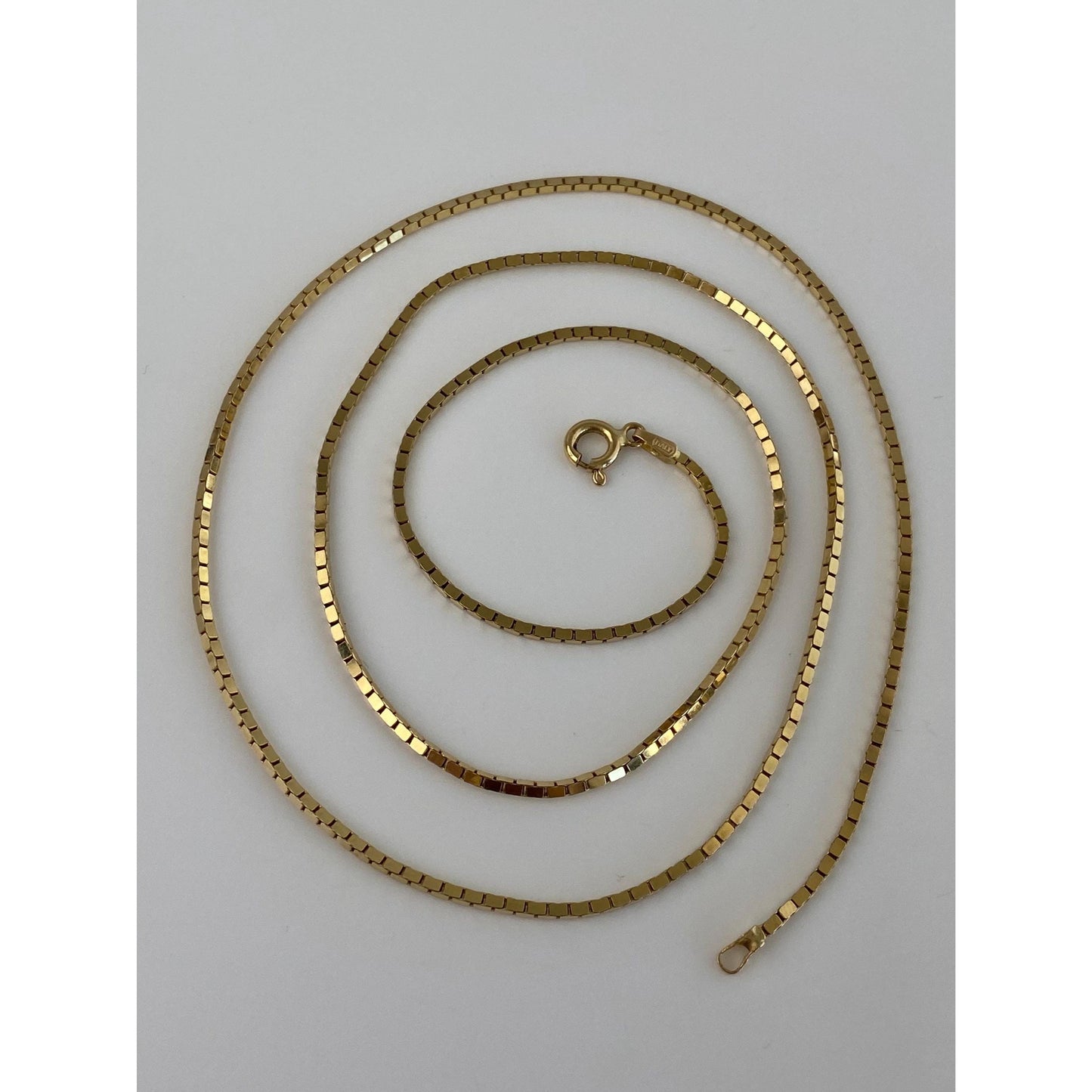 Vintage Solid 14k Yellow Gold Chunky Box Chain Necklace - 23.75 inches
