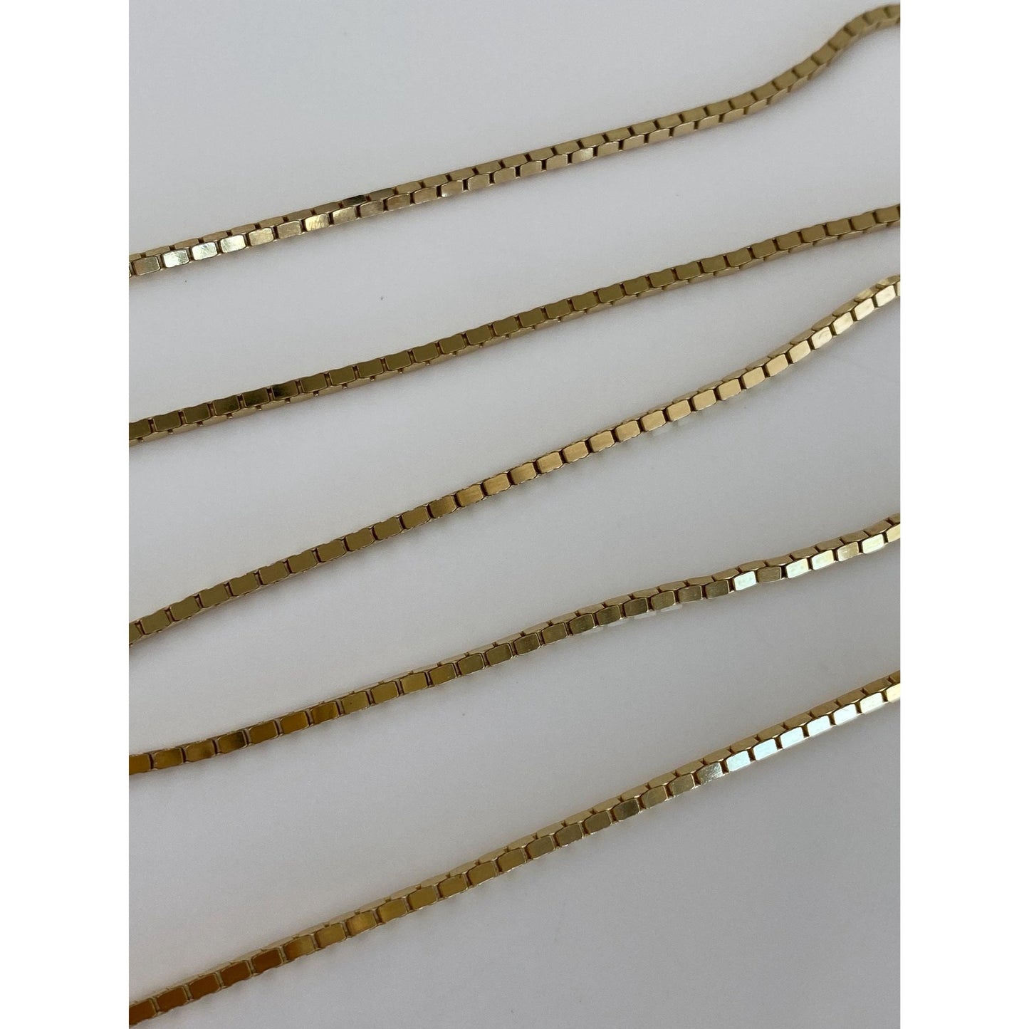 Vintage Solid 14k Yellow Gold Chunky Box Chain Necklace - 23.75 inches
