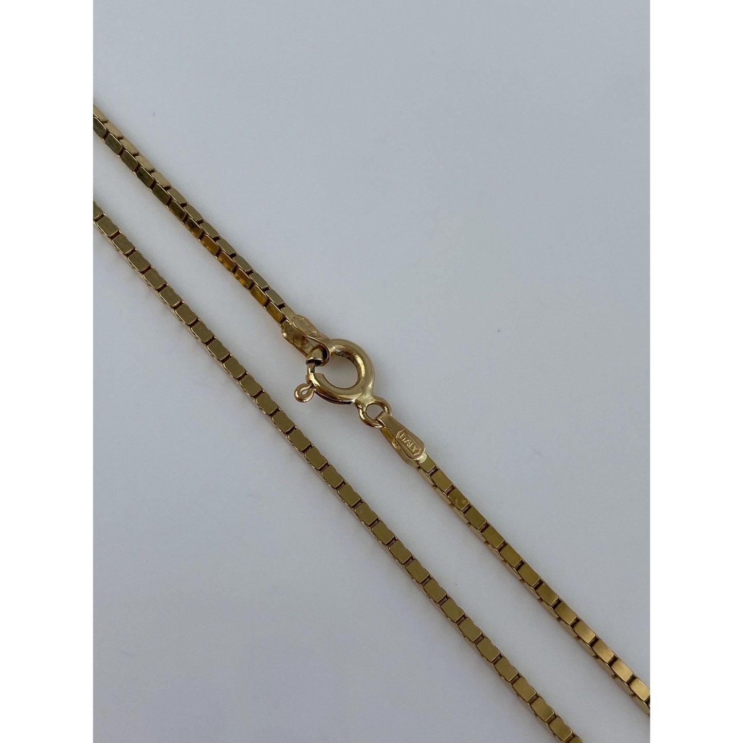 Vintage Solid 14k Yellow Gold Chunky Box Chain Necklace - 23.75 inches