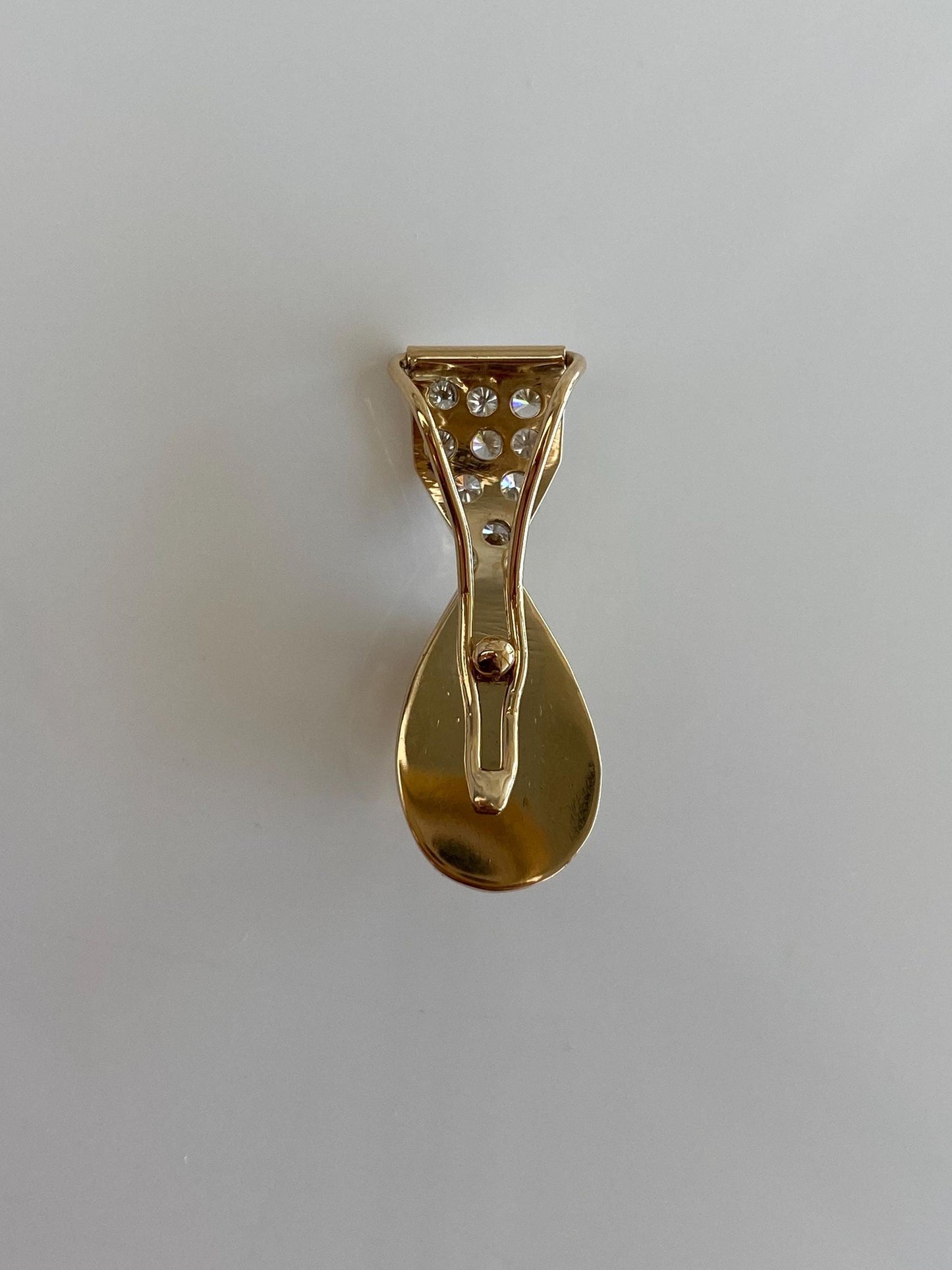 Vintage Solid 14k Yellow Gold Citrine Diamonds Charm
