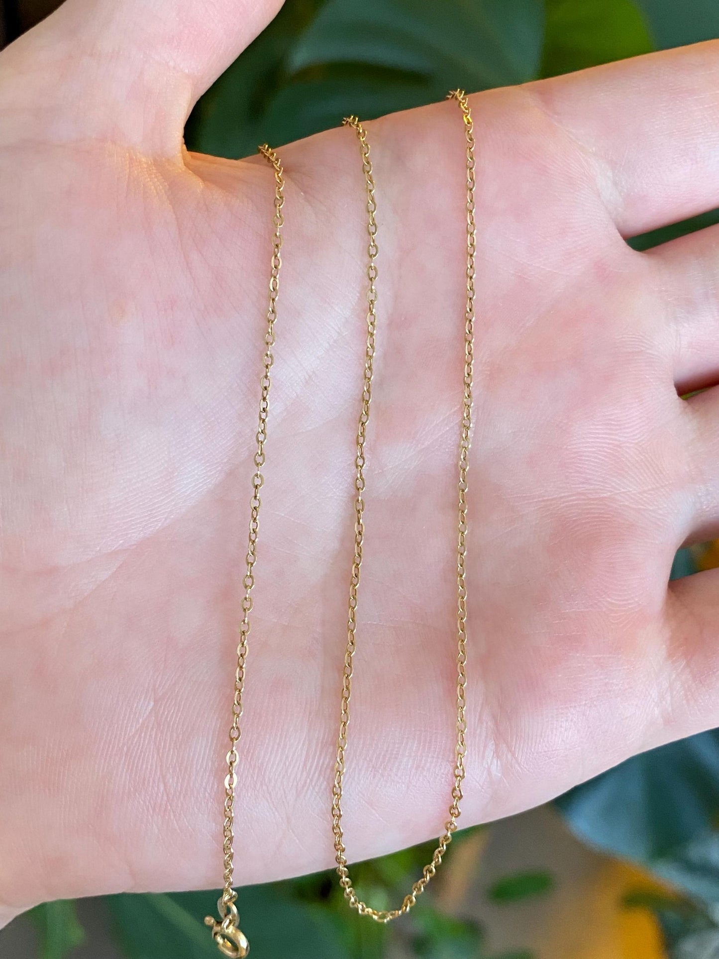Vintage Solid 14k Yellow Gold Cable Chain Necklace - 17.5 inches