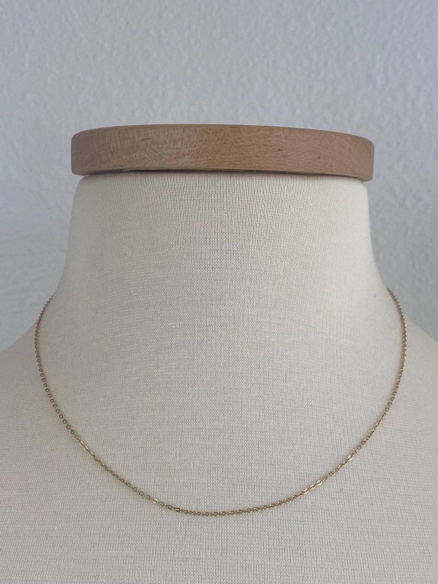 Vintage Solid 14k Yellow Gold Cable Chain Necklace - 17.5 inches