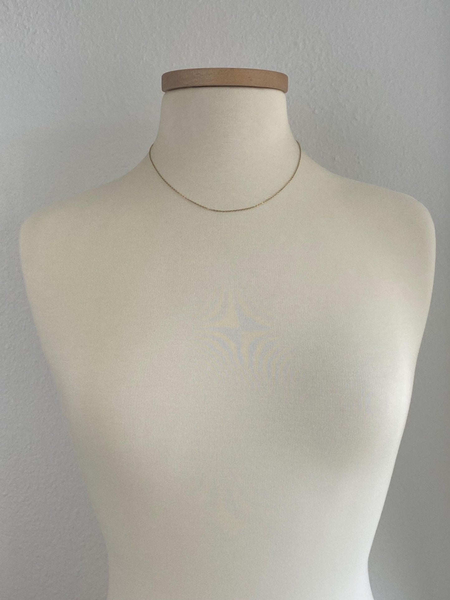 Vintage Solid 14k Yellow Gold Cable Chain Necklace - 17.5 inches