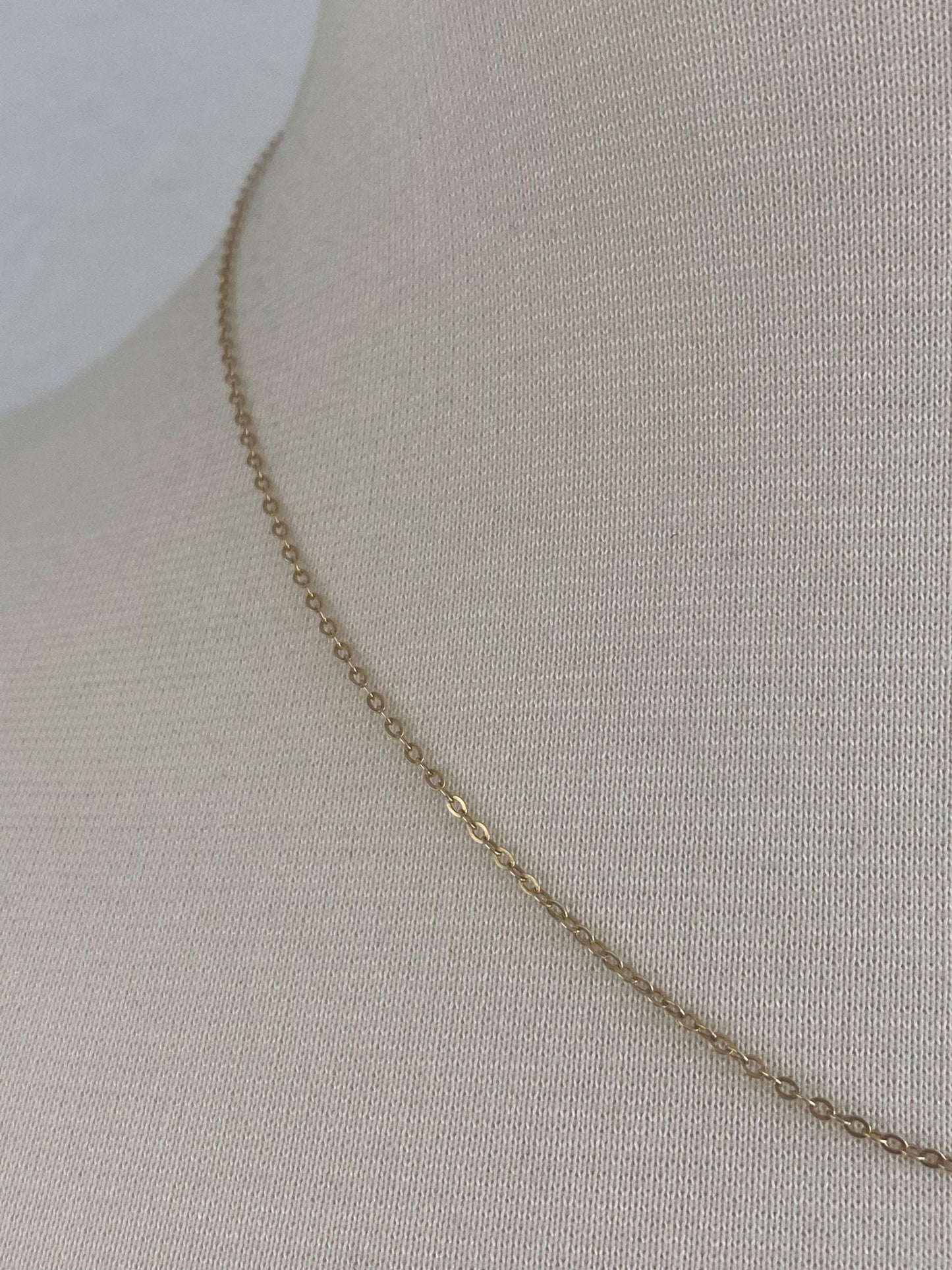 Vintage Solid 14k Yellow Gold Cable Chain Necklace - 17.5 inches