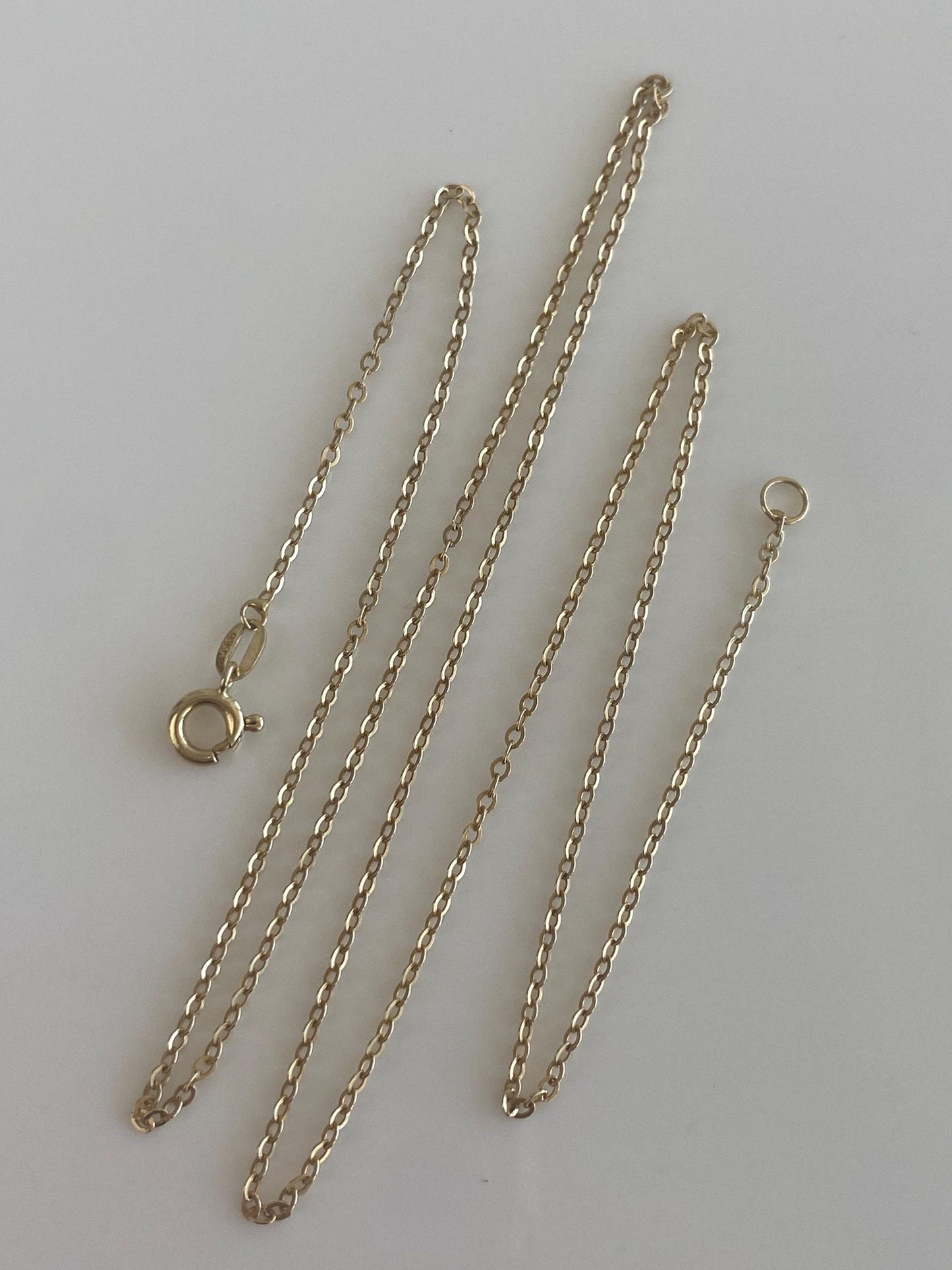 Vintage Solid 14k Yellow Gold Cable Chain Necklace - 17.5 inches