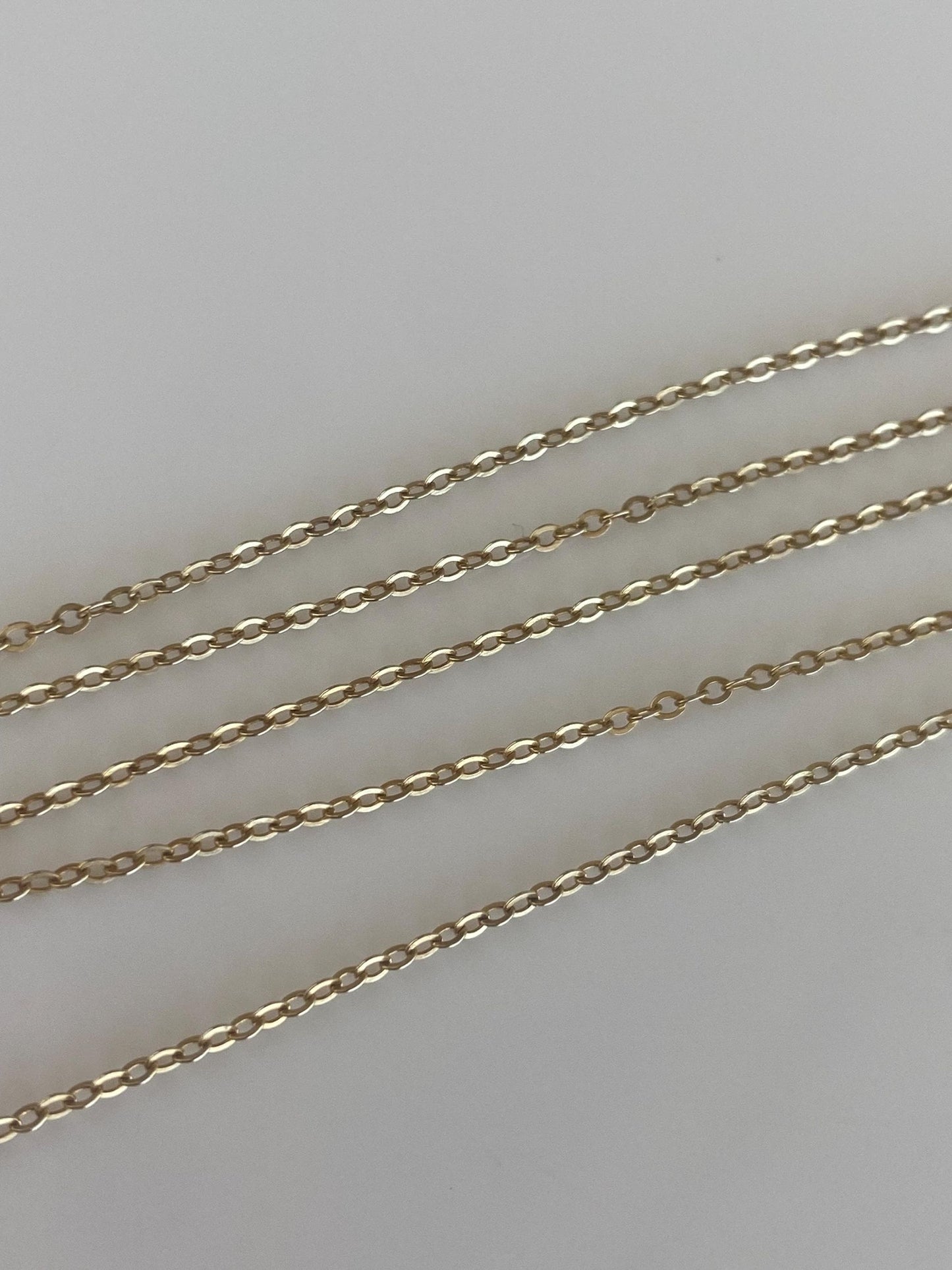 Vintage Solid 14k Yellow Gold Cable Chain Necklace - 17.5 inches
