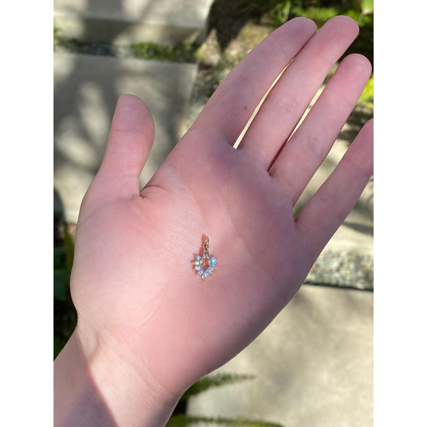 Vintage Solid 14k Yellow Gold Cubic Zirconia Charm