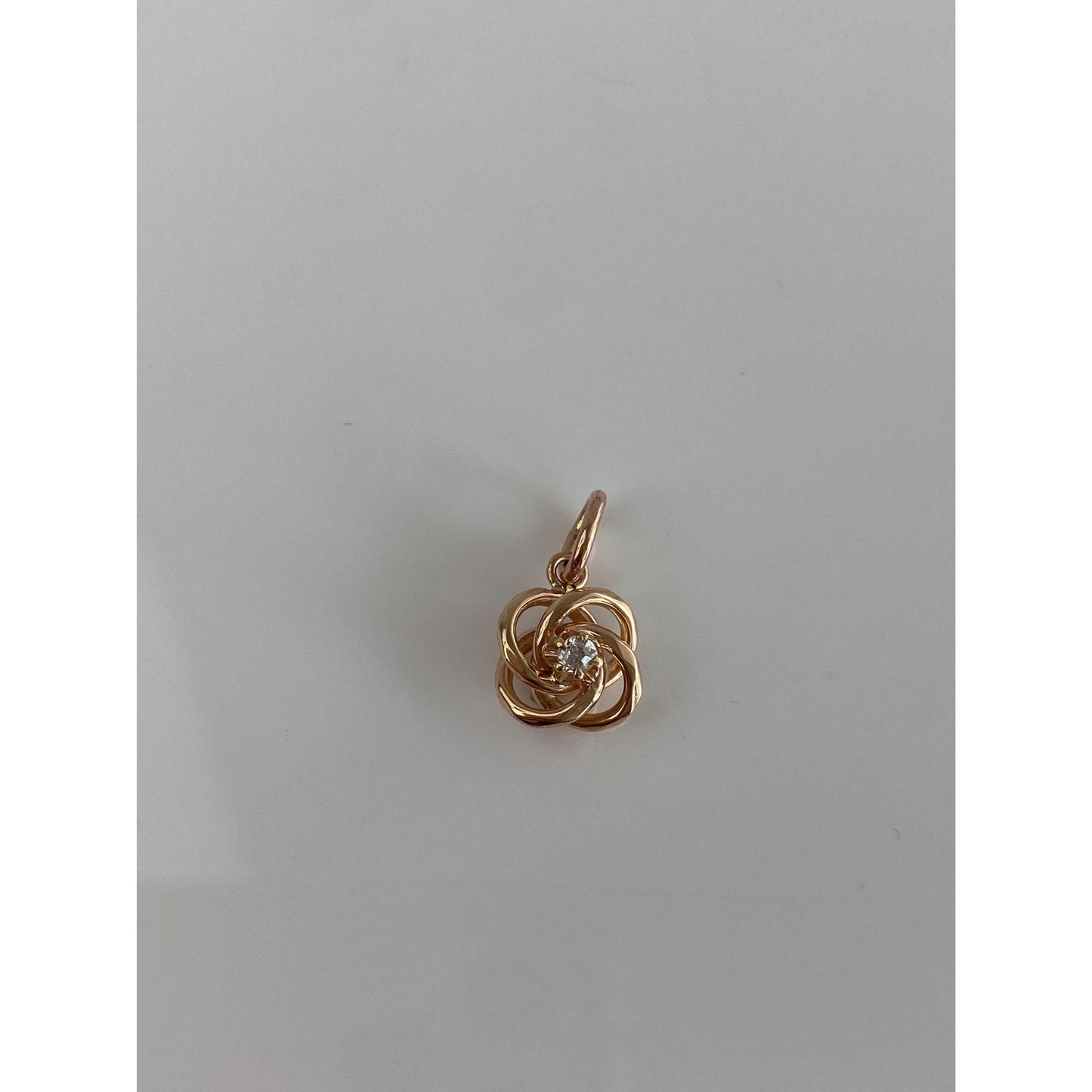 Vintage Solid 10k Rose Gold Diamond Knot Charm