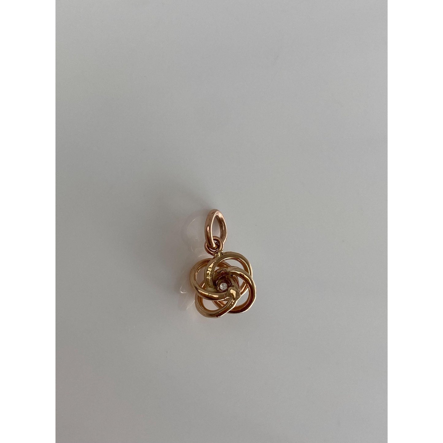 Vintage Solid 10k Rose Gold Diamond Knot Charm