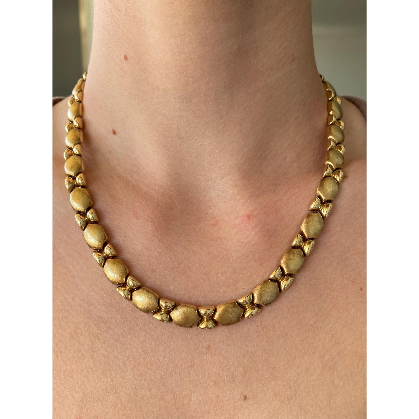 Vintage 14k Yellow Gold Link Necklace - 18.5 inches