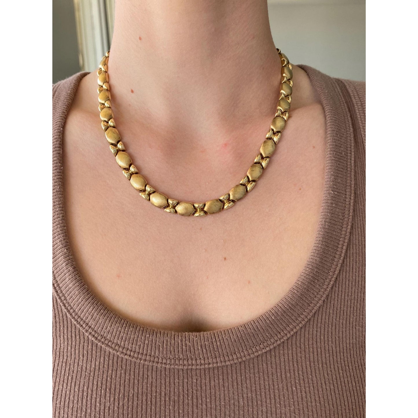 Vintage 14k Yellow Gold Link Necklace - 18.5 inches