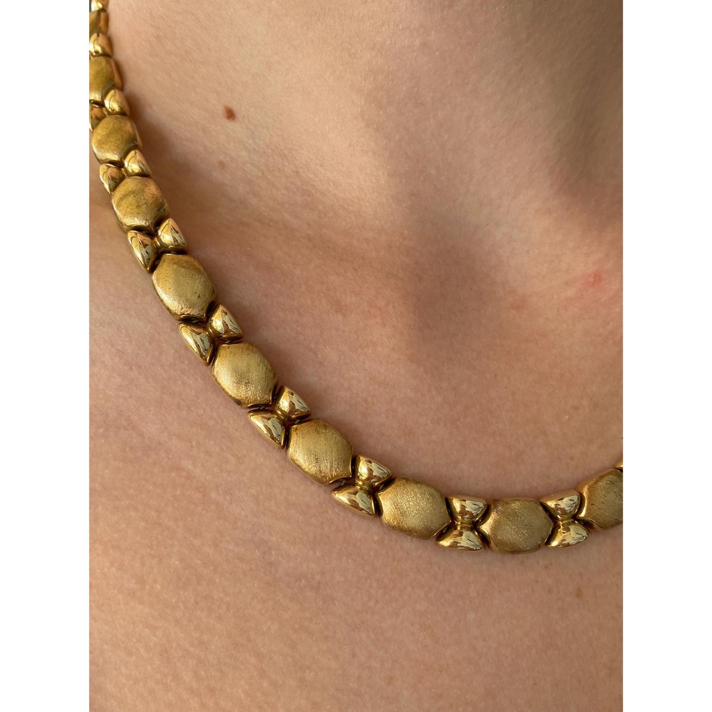 Vintage 14k Yellow Gold Link Necklace - 18.5 inches