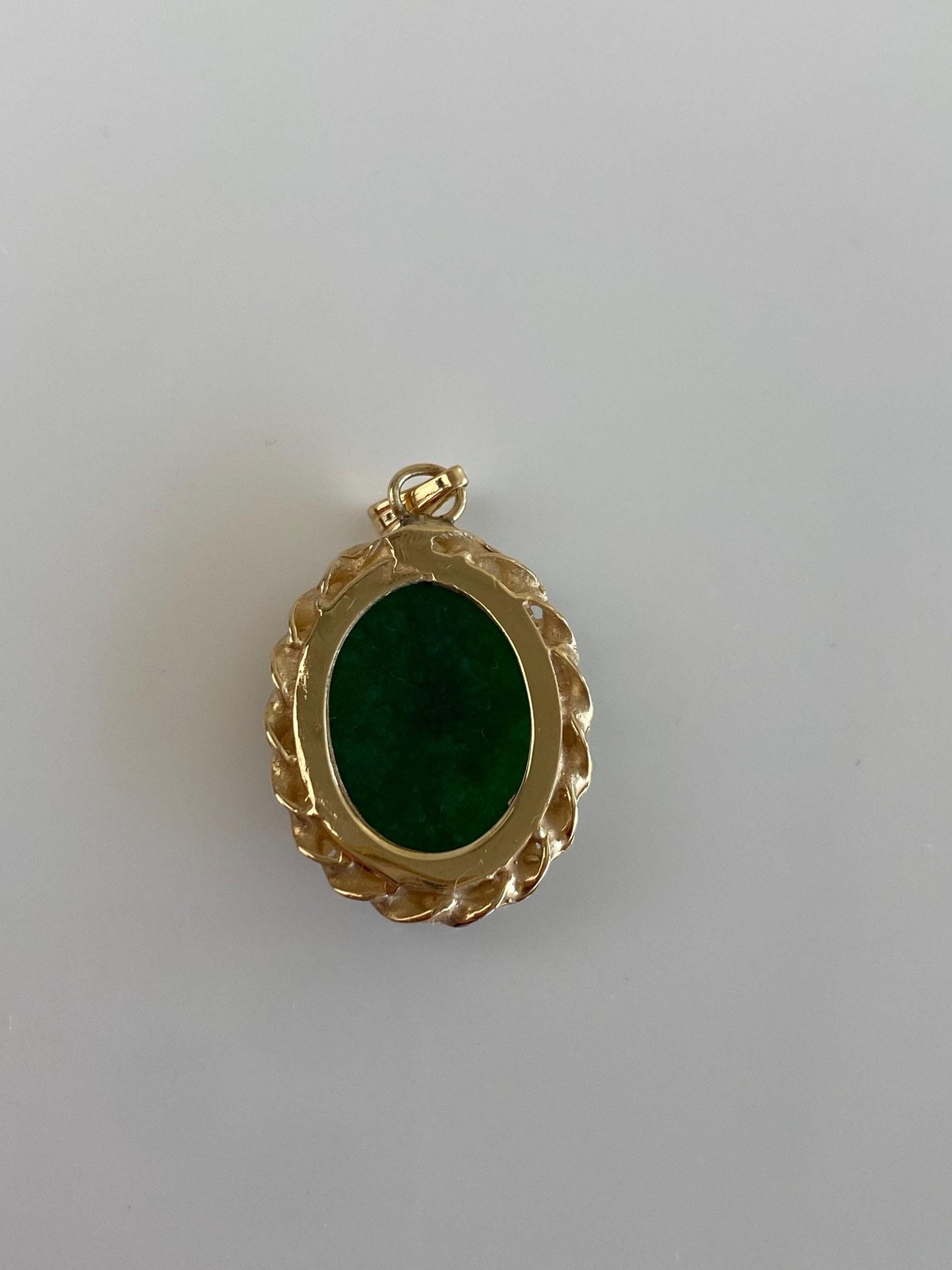 Vintage Solid 14k Yellow Gold Green Stone Charm