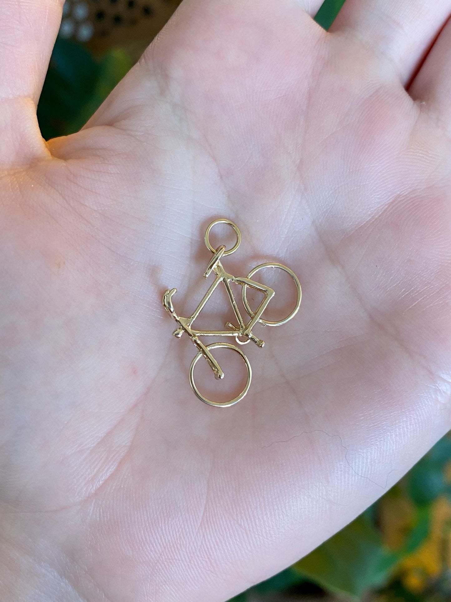 Vintage Solid 14k Yellow Gold Bicycle Charm