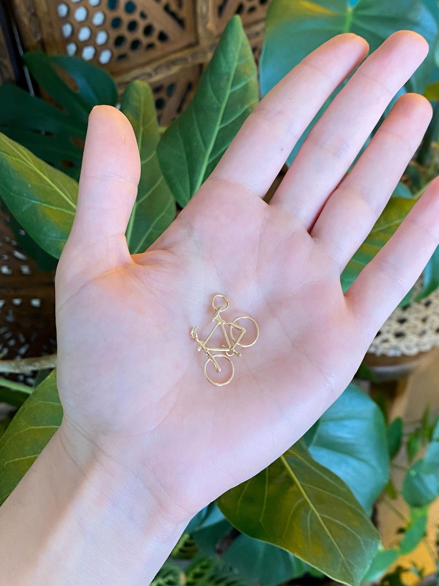 Vintage Solid 14k Yellow Gold Bicycle Charm