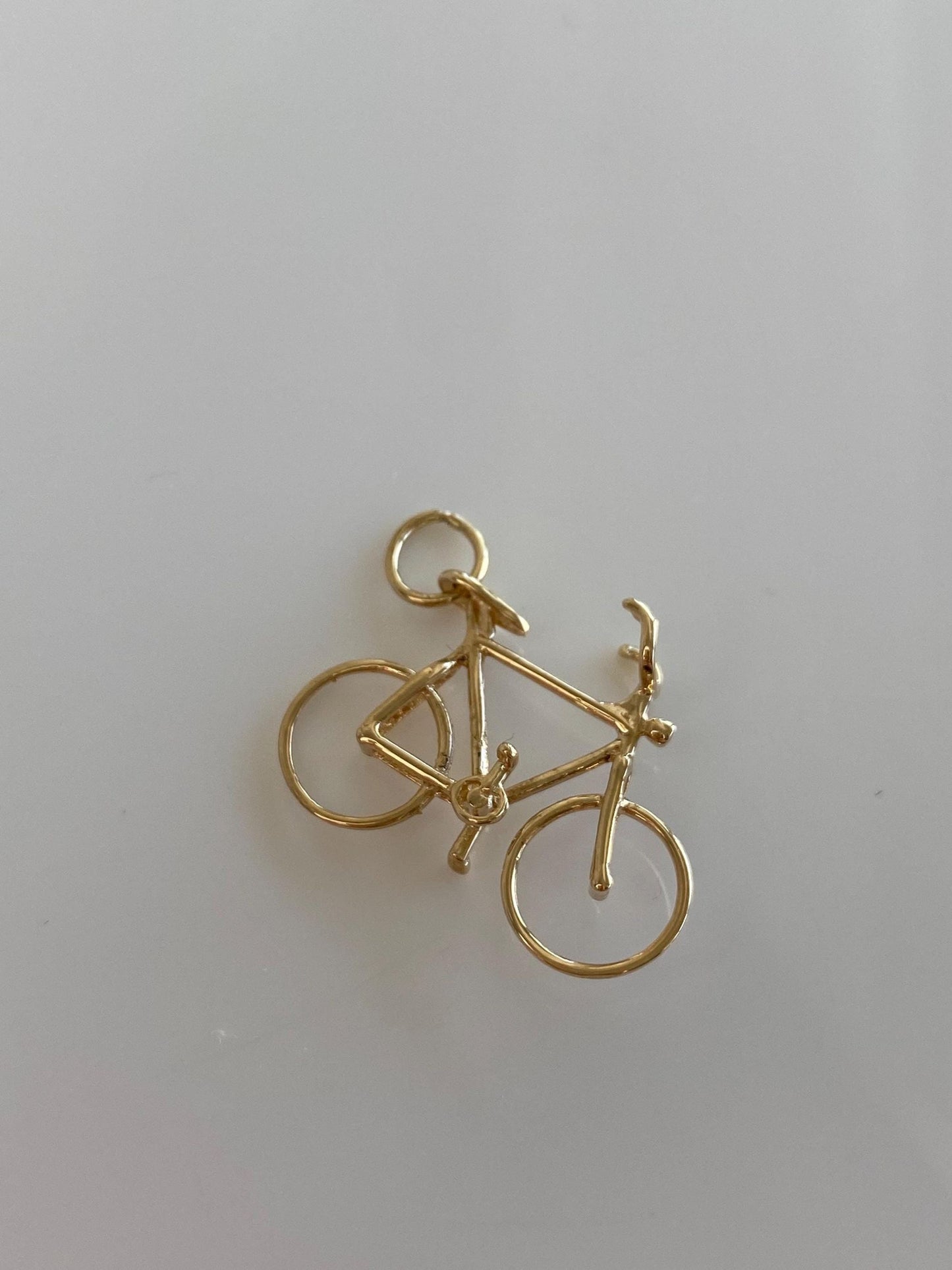 Vintage Solid 14k Yellow Gold Bicycle Charm