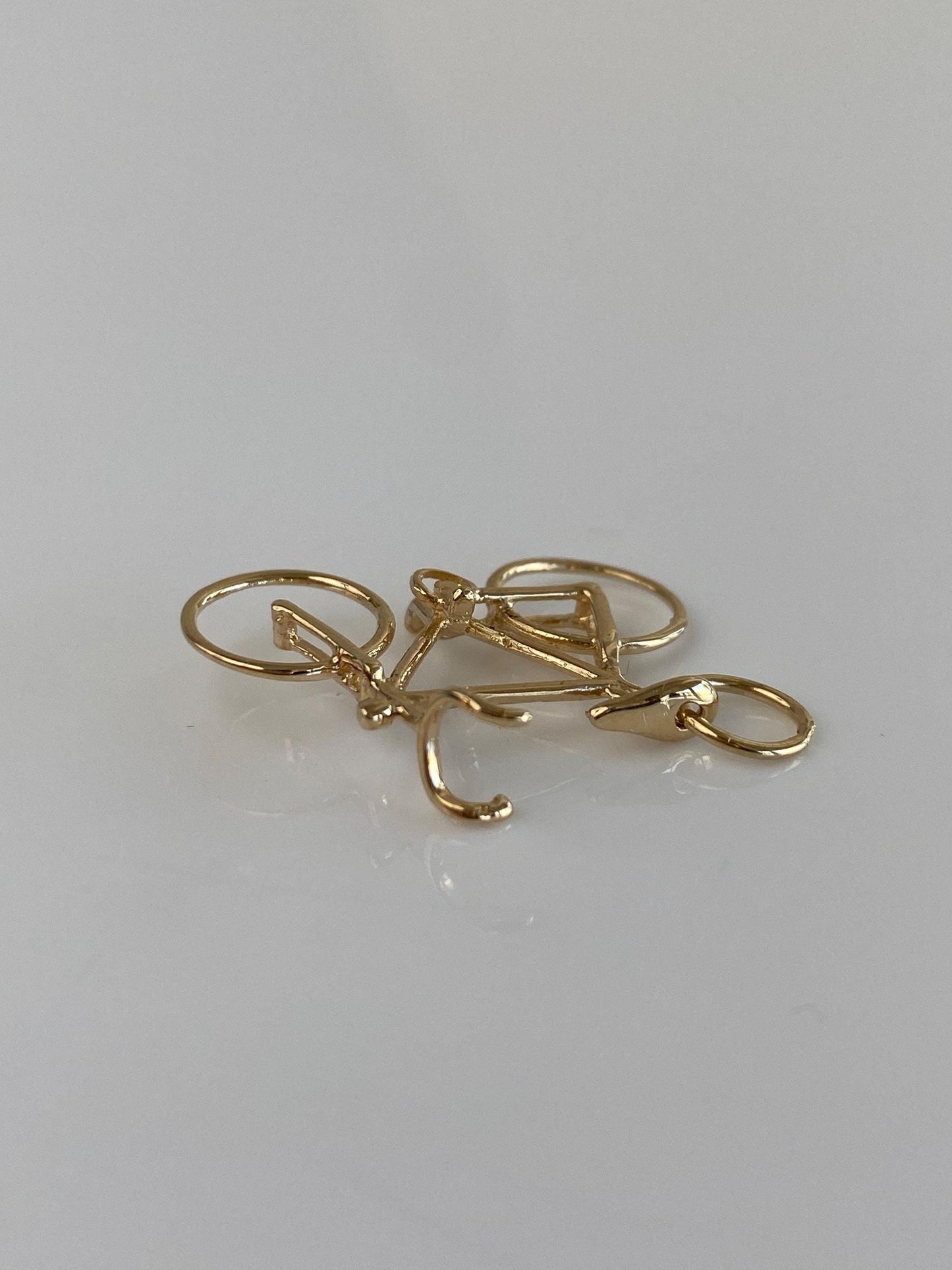 Vintage Solid 14k Yellow Gold Bicycle Charm